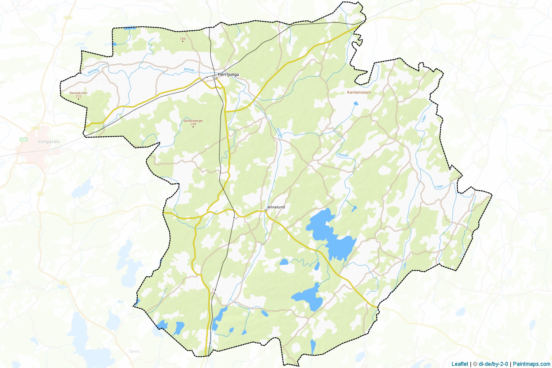 Herrljunga (Västra Götaland ili) Haritası Örnekleri-1