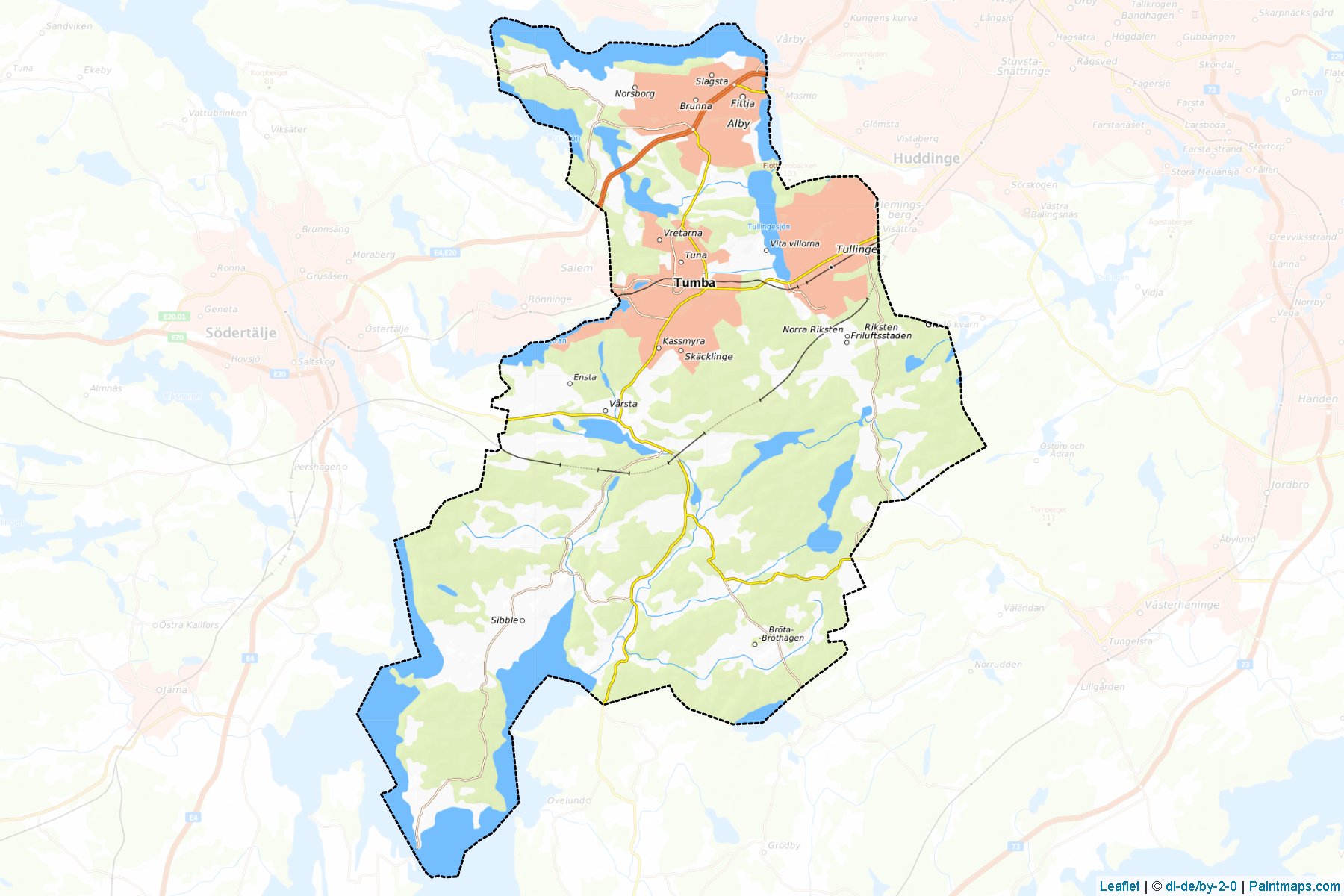 Muestras de recorte de mapas Botkyrka (Stockholm)-1