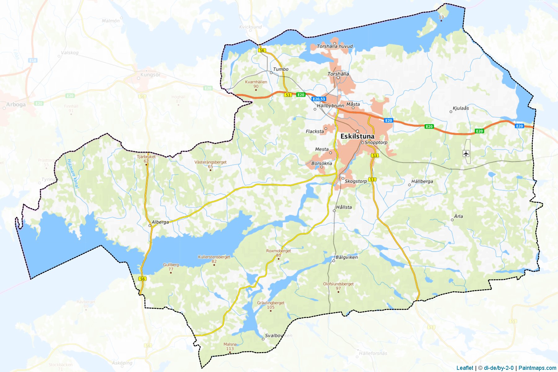 Muestras de recorte de mapas Eskilstuna (Sodermanland)-1