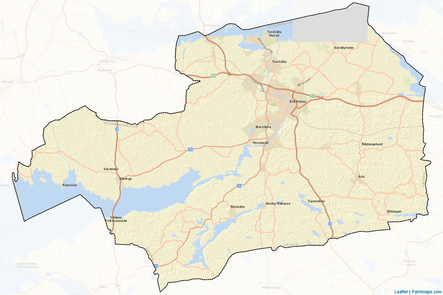 Muestras de recorte de mapas Eskilstuna (Sodermanland)-2