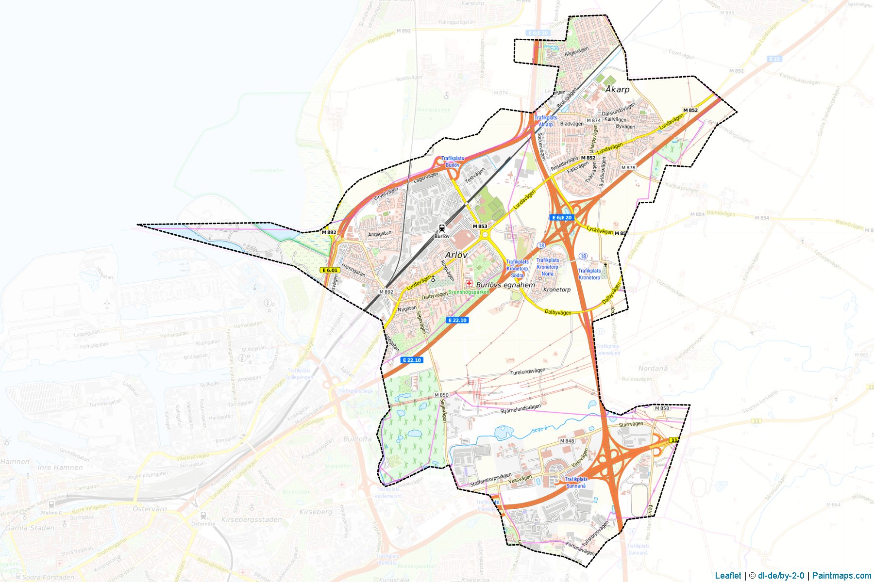 Muestras de recorte de mapas Burlov (Scania)-1