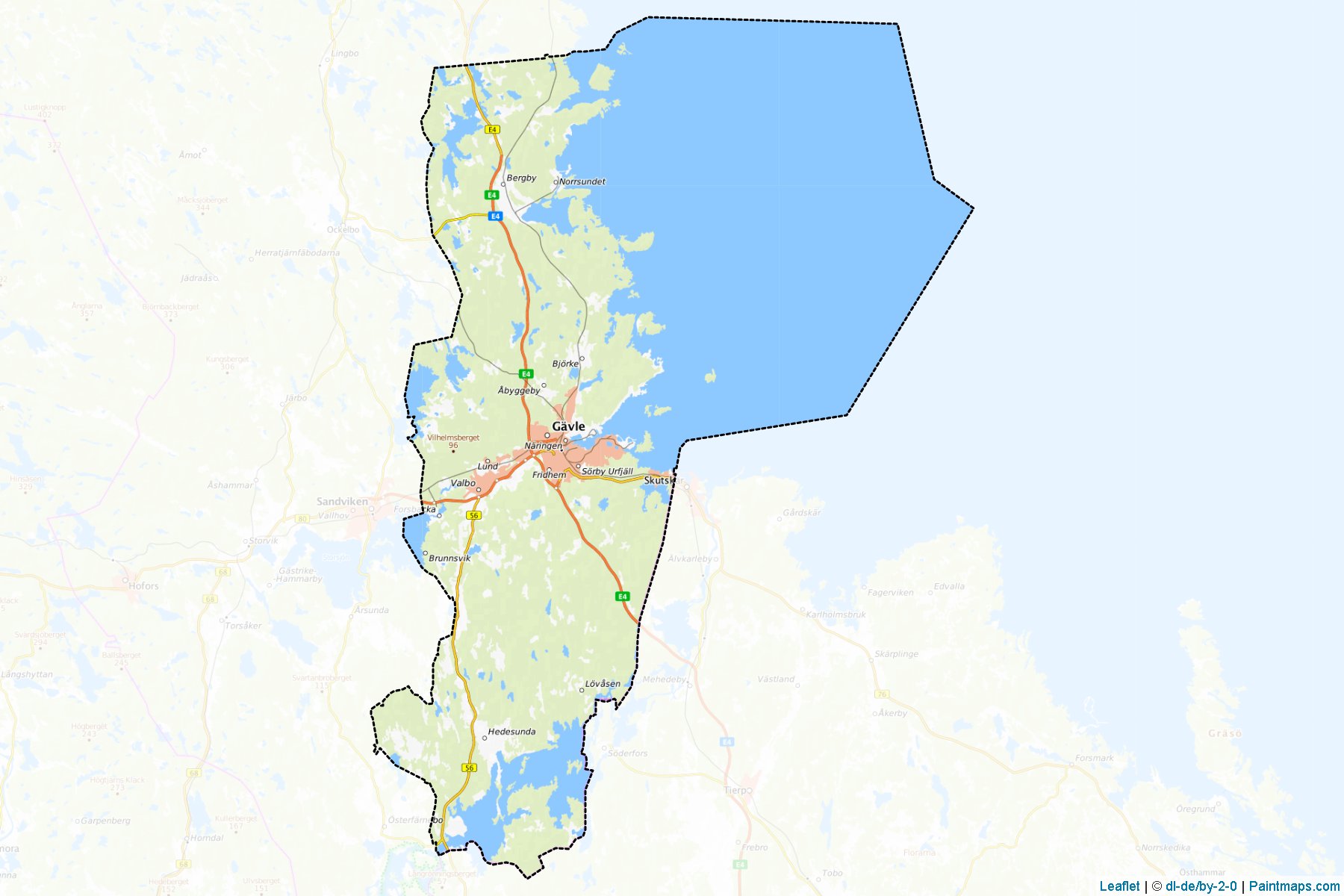 Muestras de recorte de mapas Gavle (Gavleborg)-1