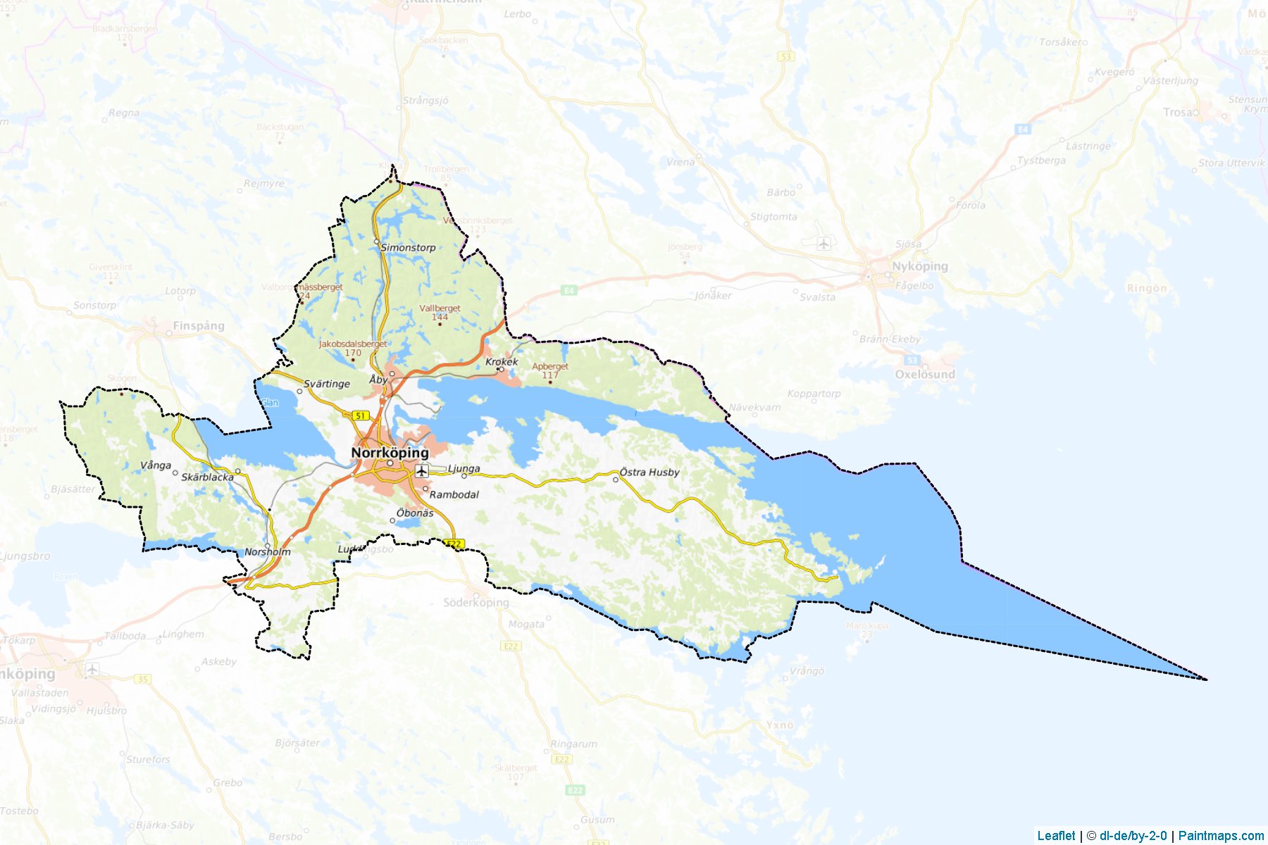 Muestras de recorte de mapas Norrkoping (Ostergotland)-1