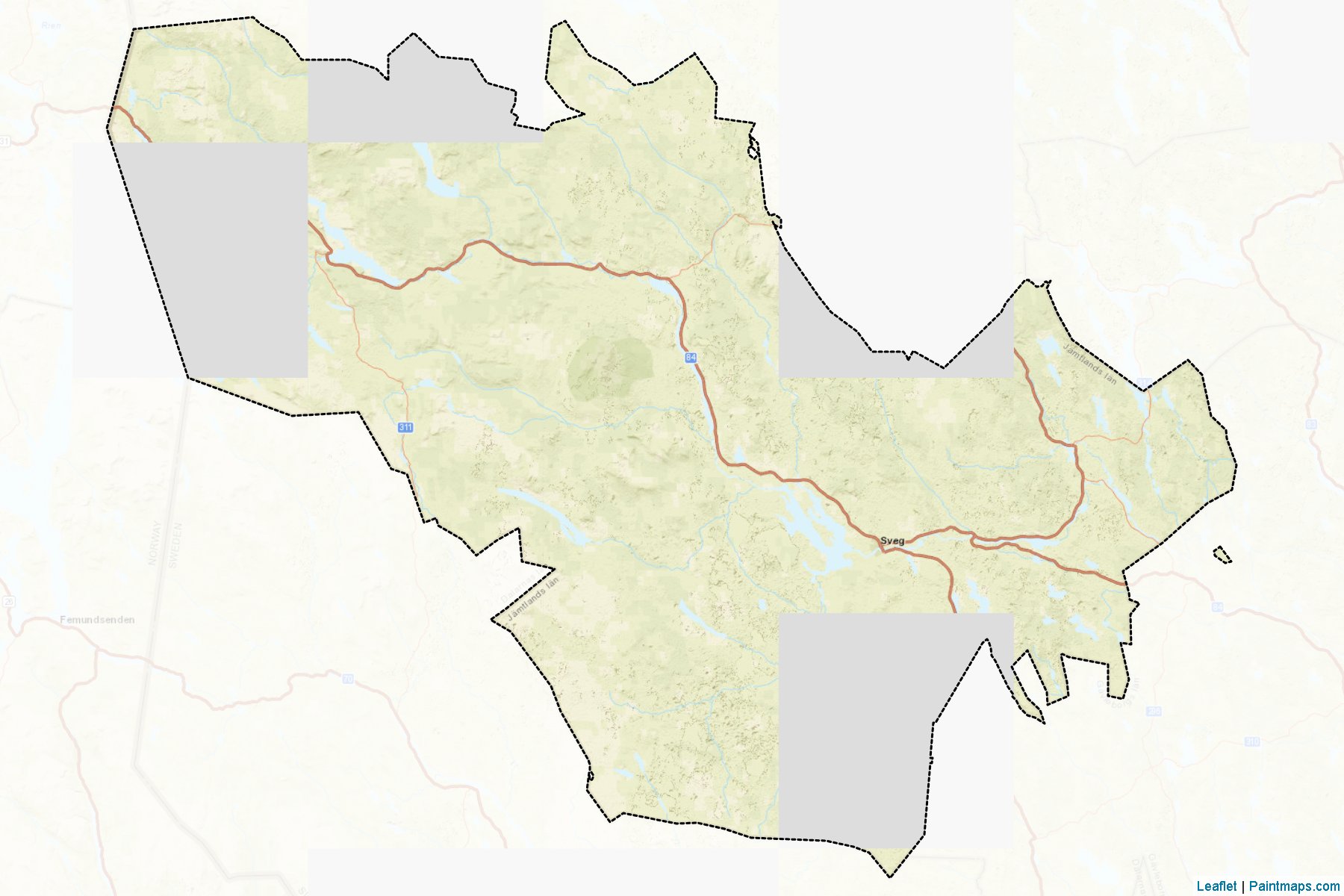 Muestras de recorte de mapas Harjedalen (Jamtland)-2