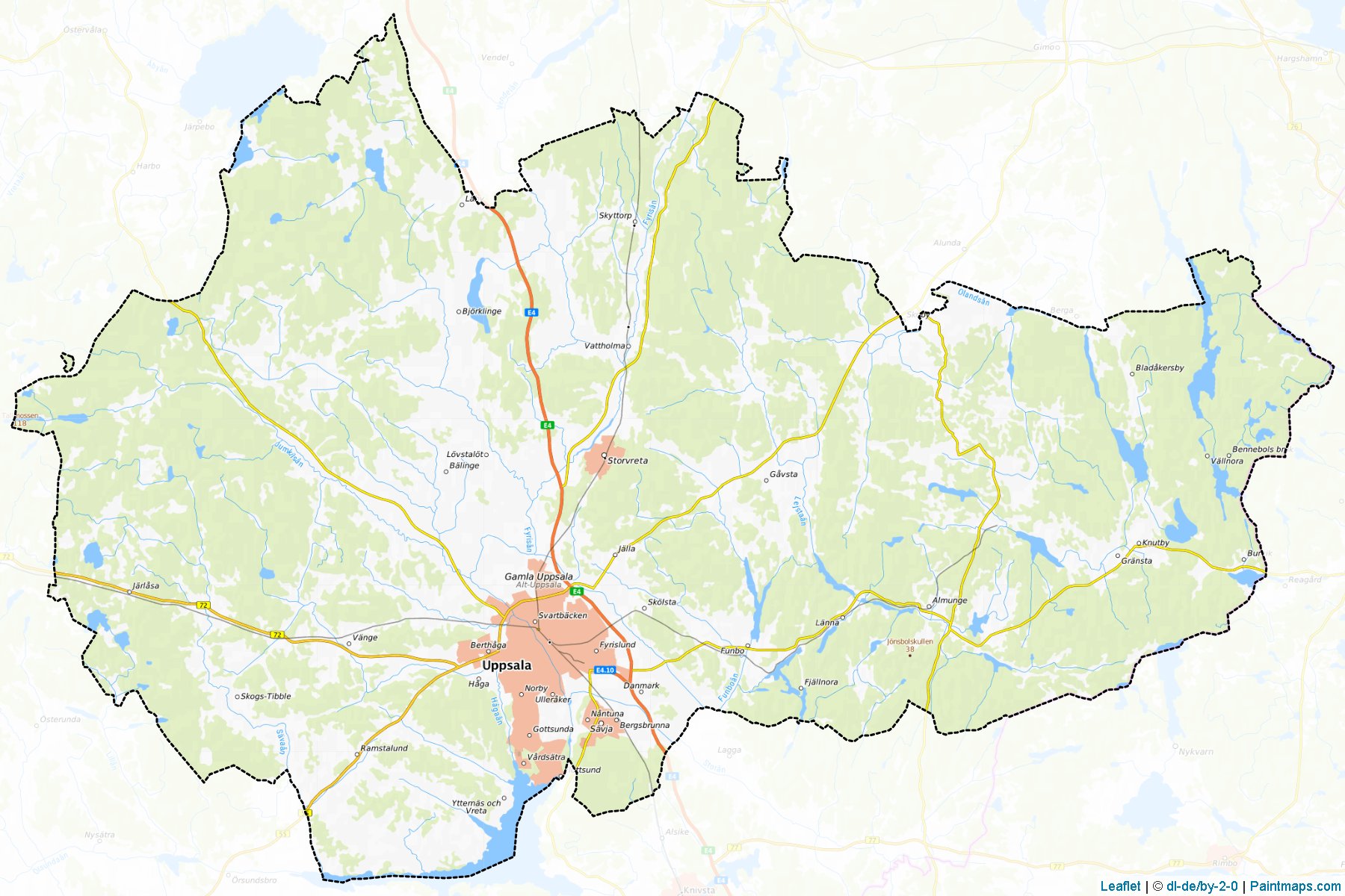 Muestras de recorte de mapas Uppsala (Uppsala)-1