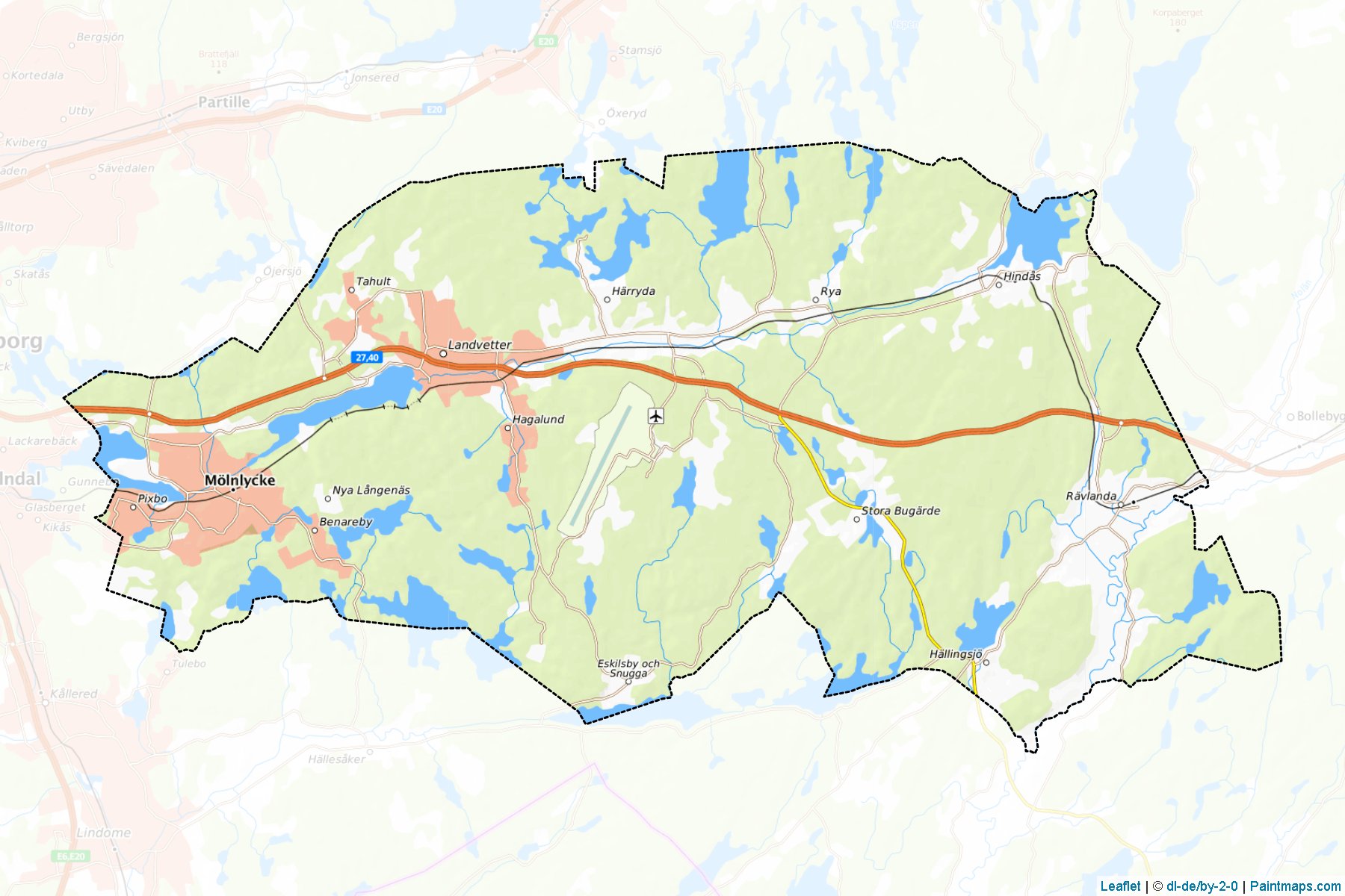 Muestras de recorte de mapas Harryda (Vastra Gotaland)-1