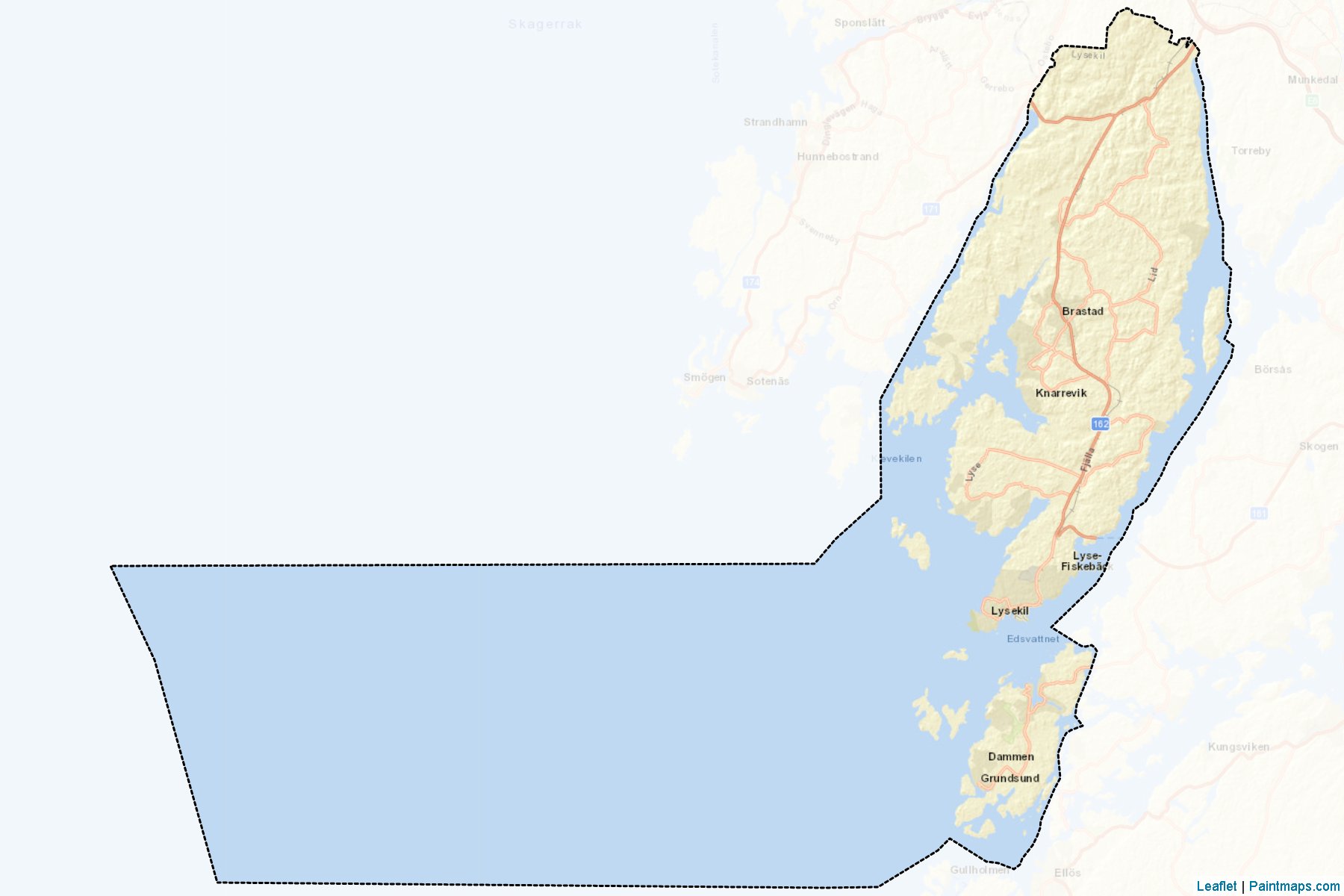 Muestras de recorte de mapas Lysekil (Vastra Gotaland)-2