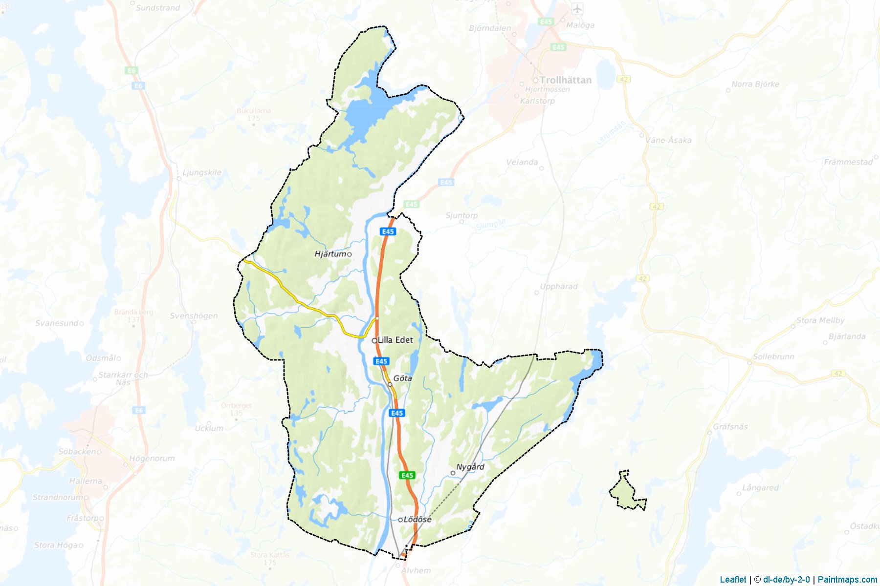 Lilla Edet (Vastra Gotaland) Map Cropping Samples-1