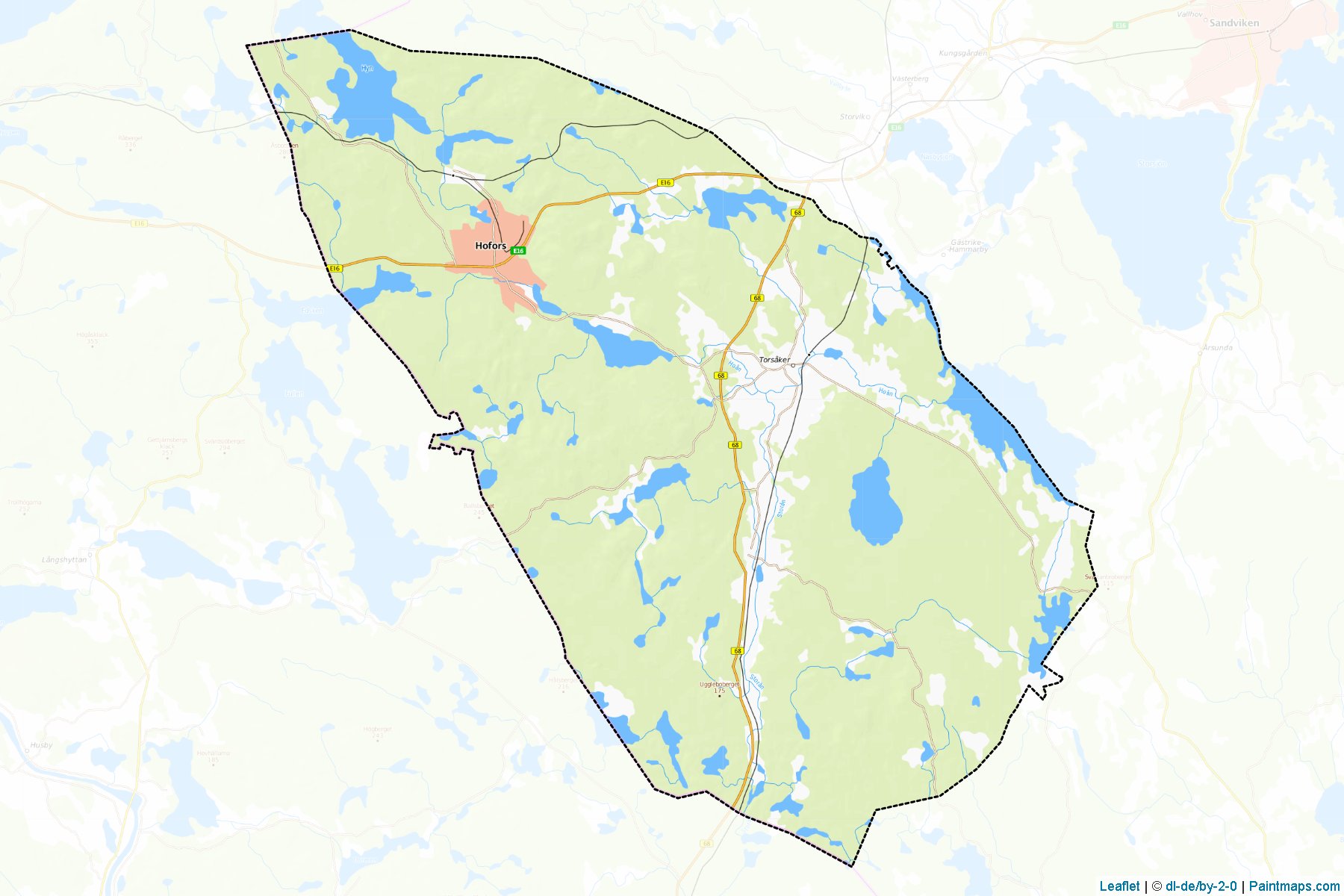 Muestras de recorte de mapas Hofors (Gavleborg)-1