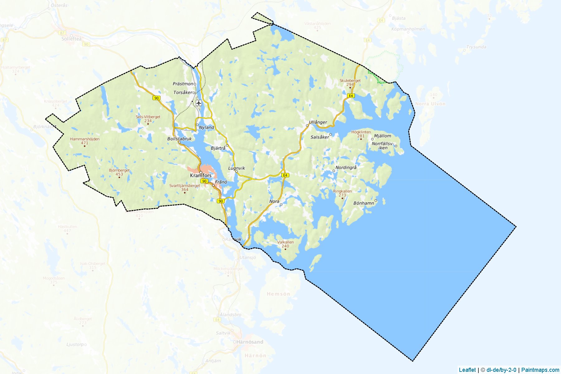 Kramfors (Vasternorrland) Map Cropping Samples-1