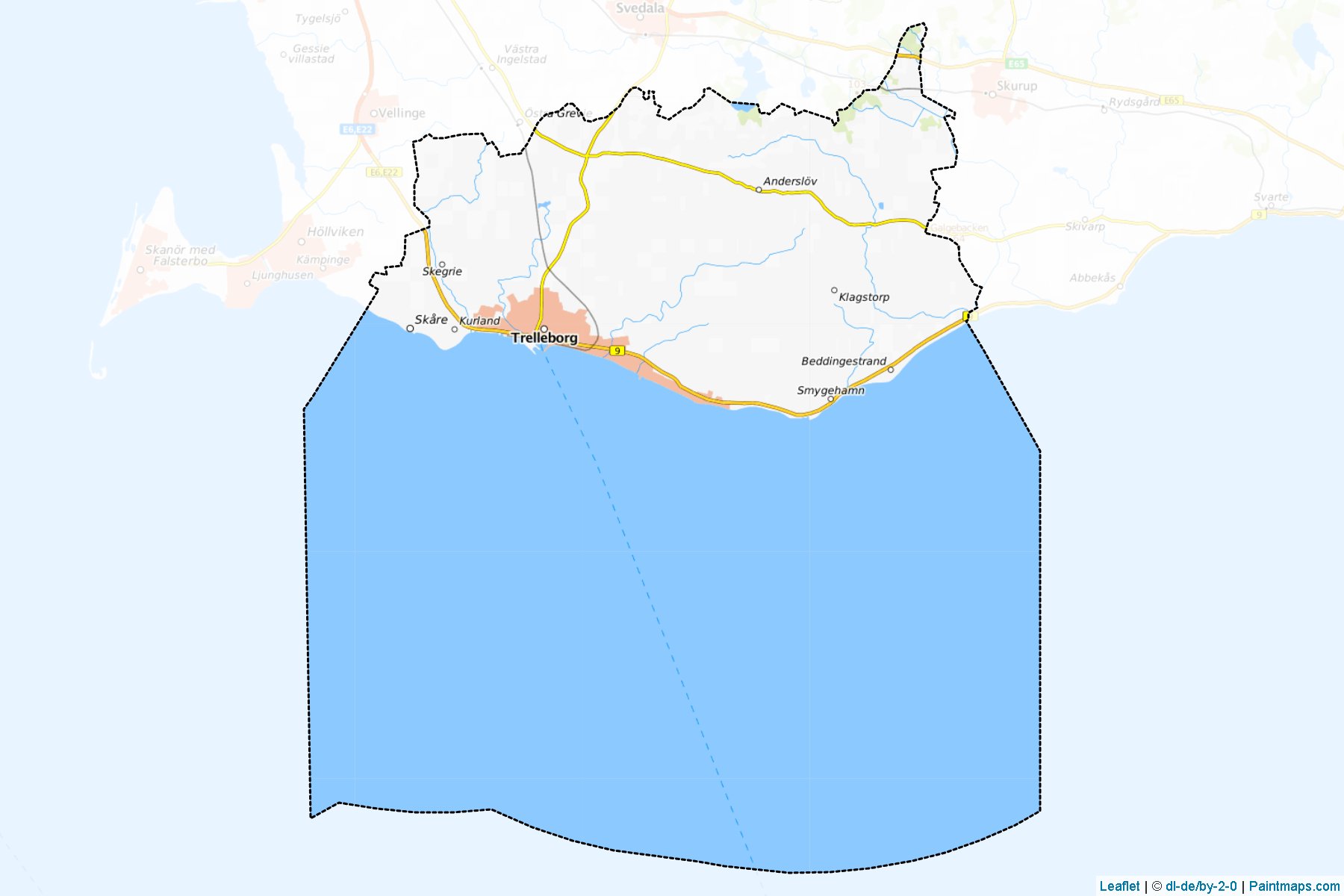 Trelleborg (Skåne ili) Haritası Örnekleri-1