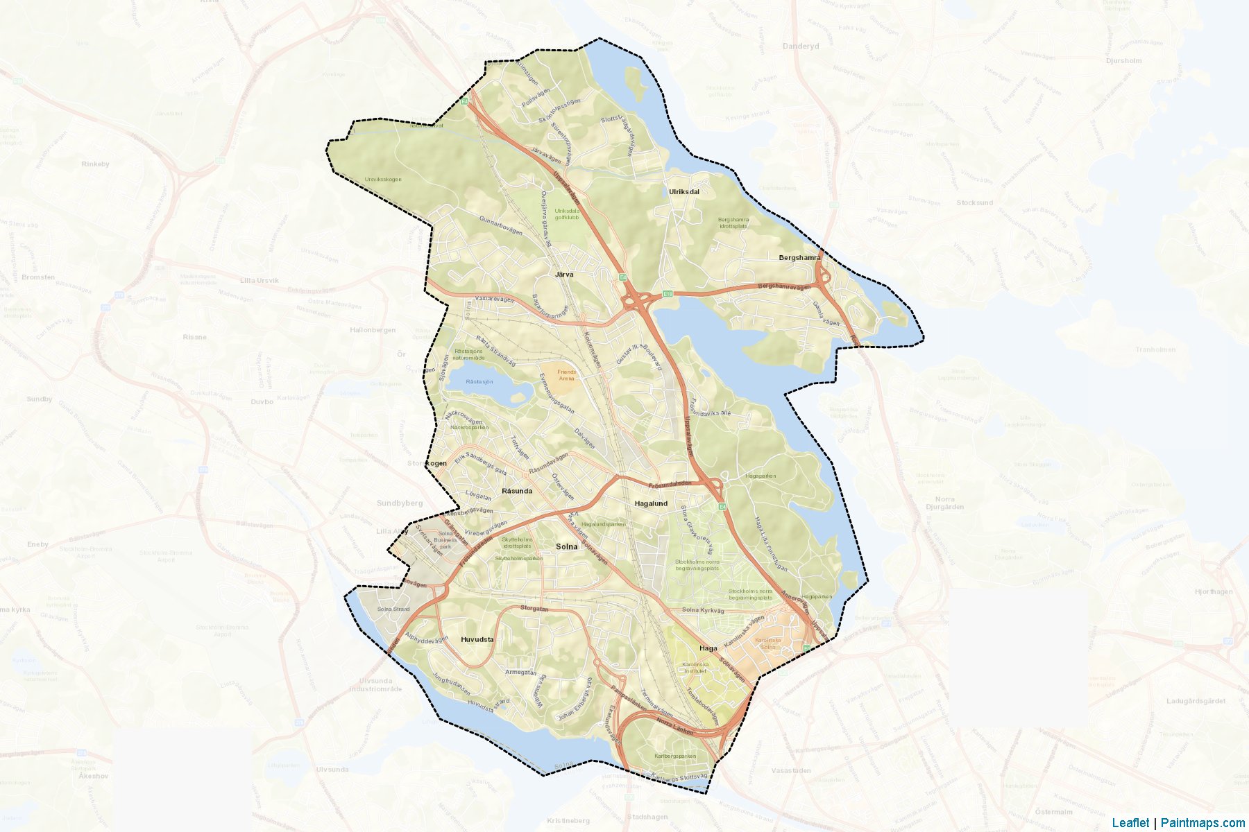 Muestras de recorte de mapas Solna (Stockholm)-2