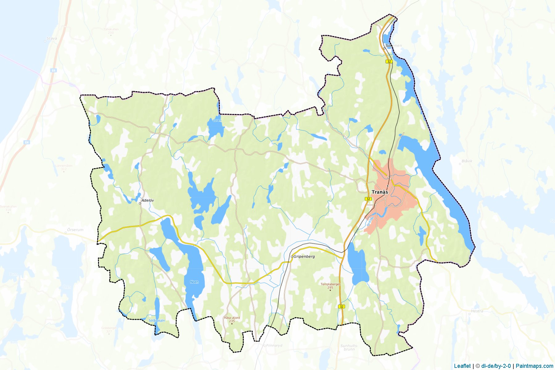 Tranas (Jönköping ili) Haritası Örnekleri-1