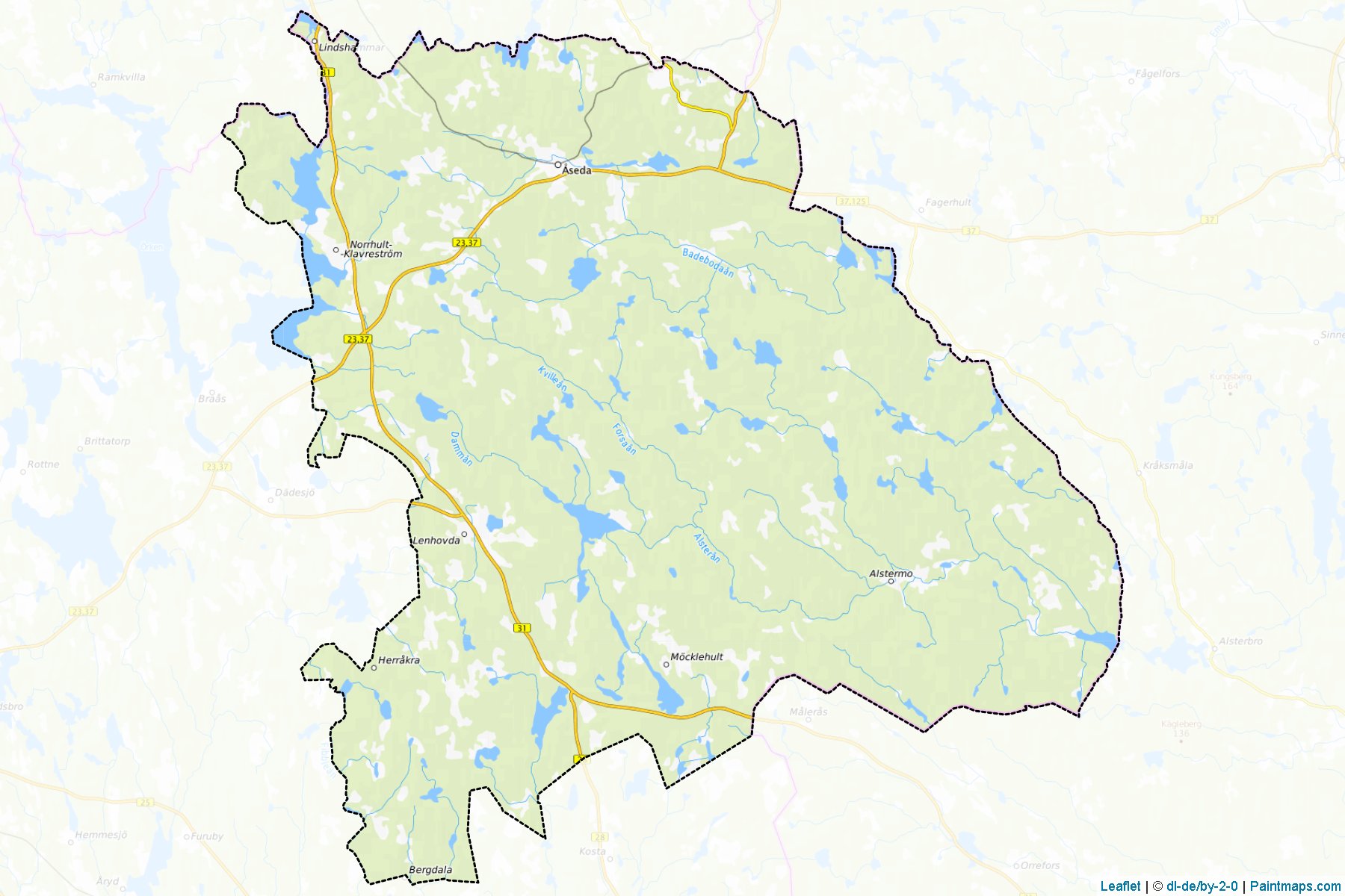 Uppvidinge (Kronoberg) Map Cropping Samples-1