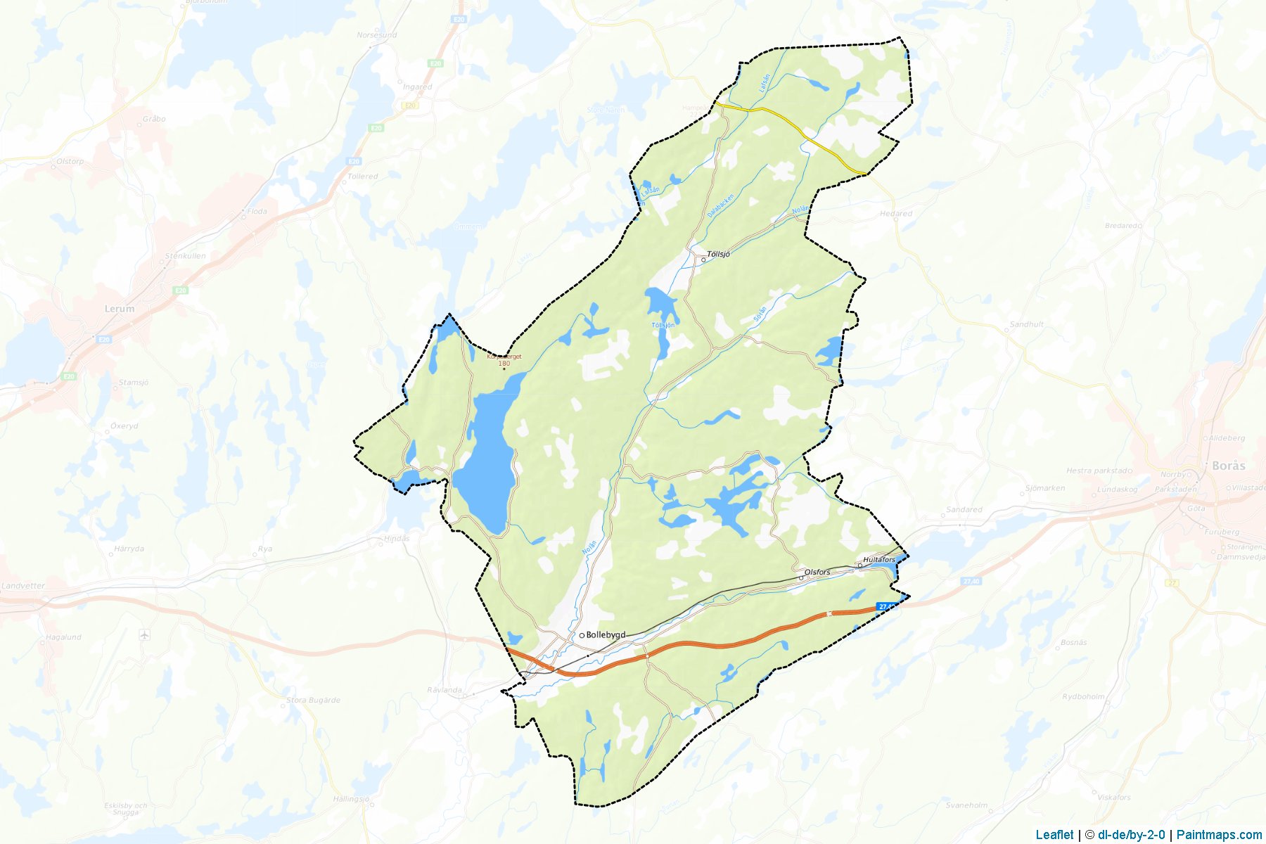 Bollebygd (Västra Götaland ili) Haritası Örnekleri-1