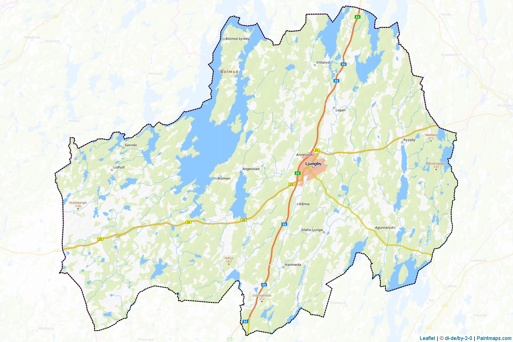 Muestras de recorte de mapas Ljungby (Kronoberg)-1