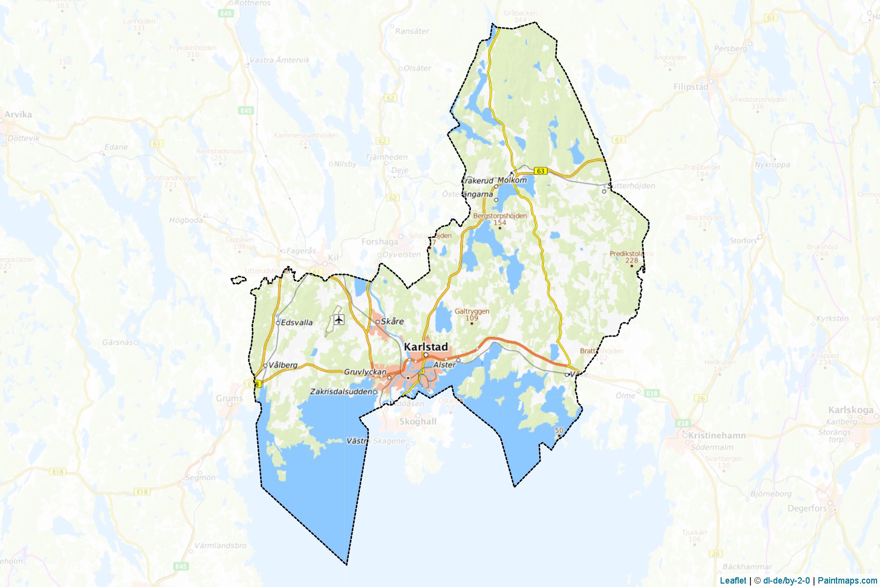 Karlstad (Värmland ili) Haritası Örnekleri-1