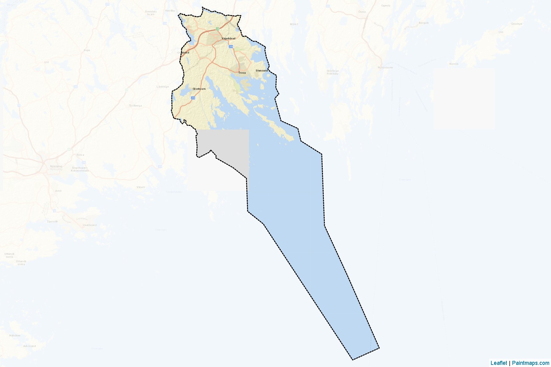 Muestras de recorte de mapas Trosa (Sodermanland)-2