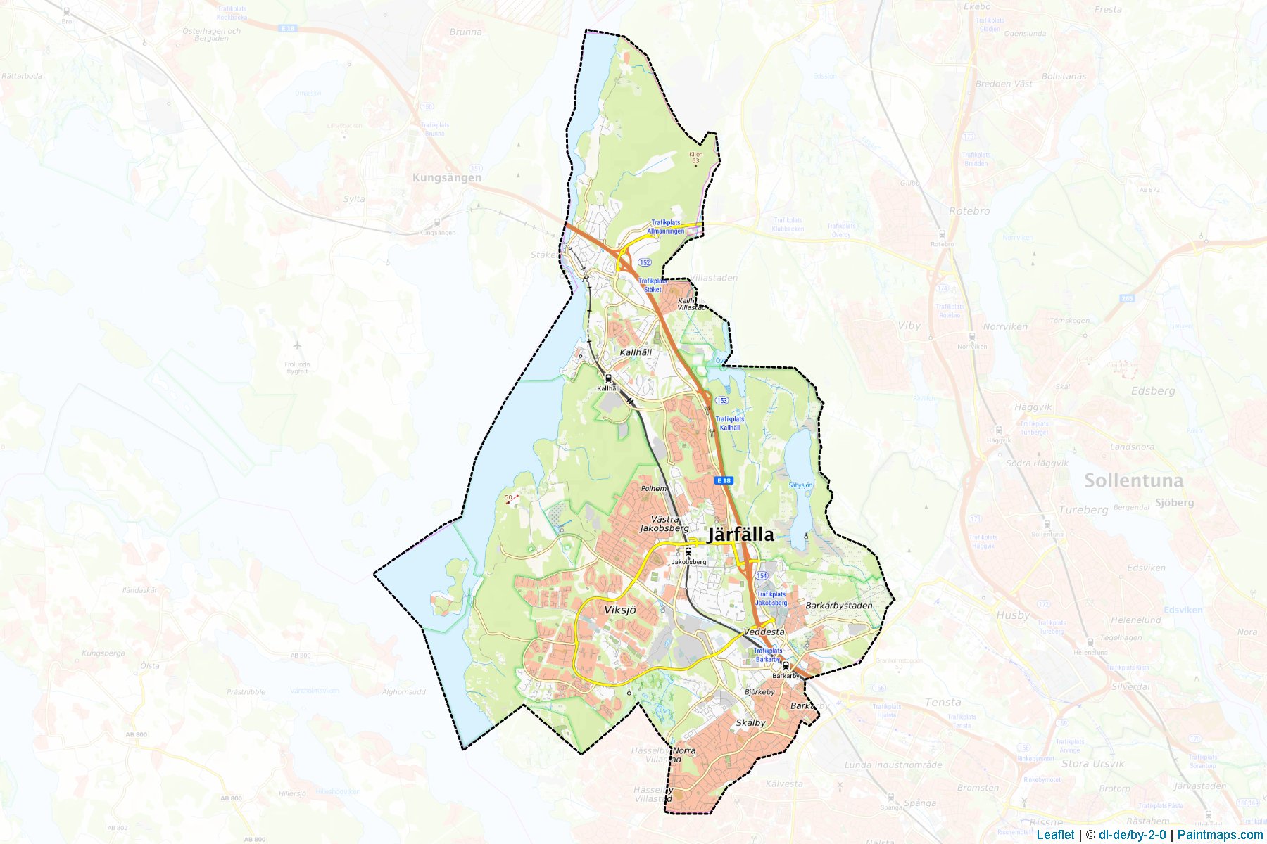 Muestras de recorte de mapas Jarfalla (Stockholm)-1