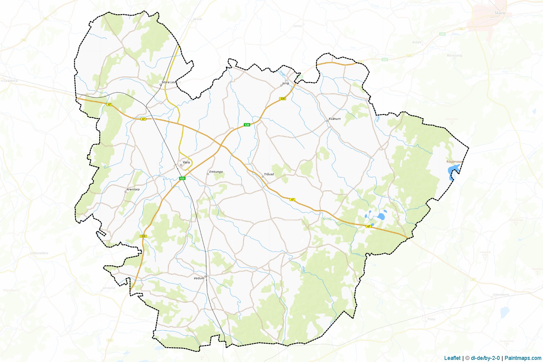 Vara (Vastra Gotaland) Map Cropping Samples-1