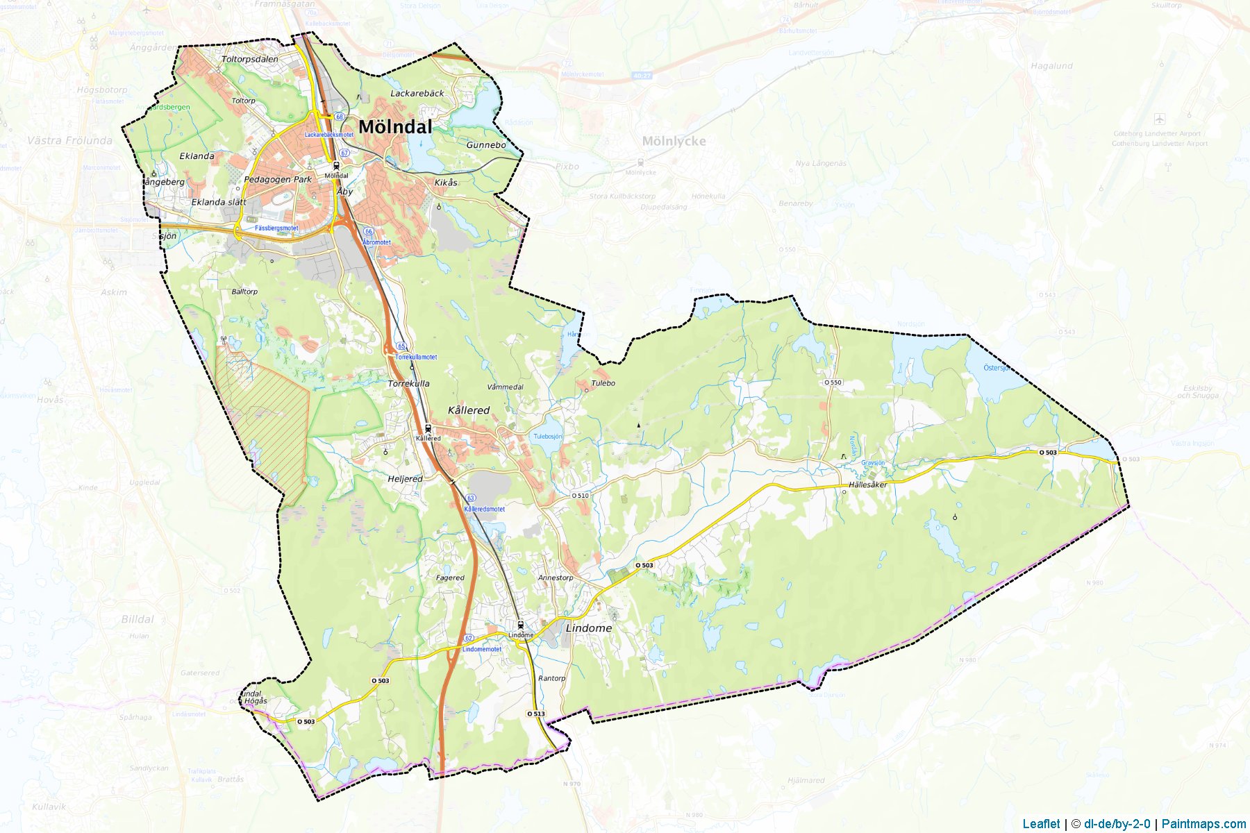 Muestras de recorte de mapas Molndal (Vastra Gotaland)-1