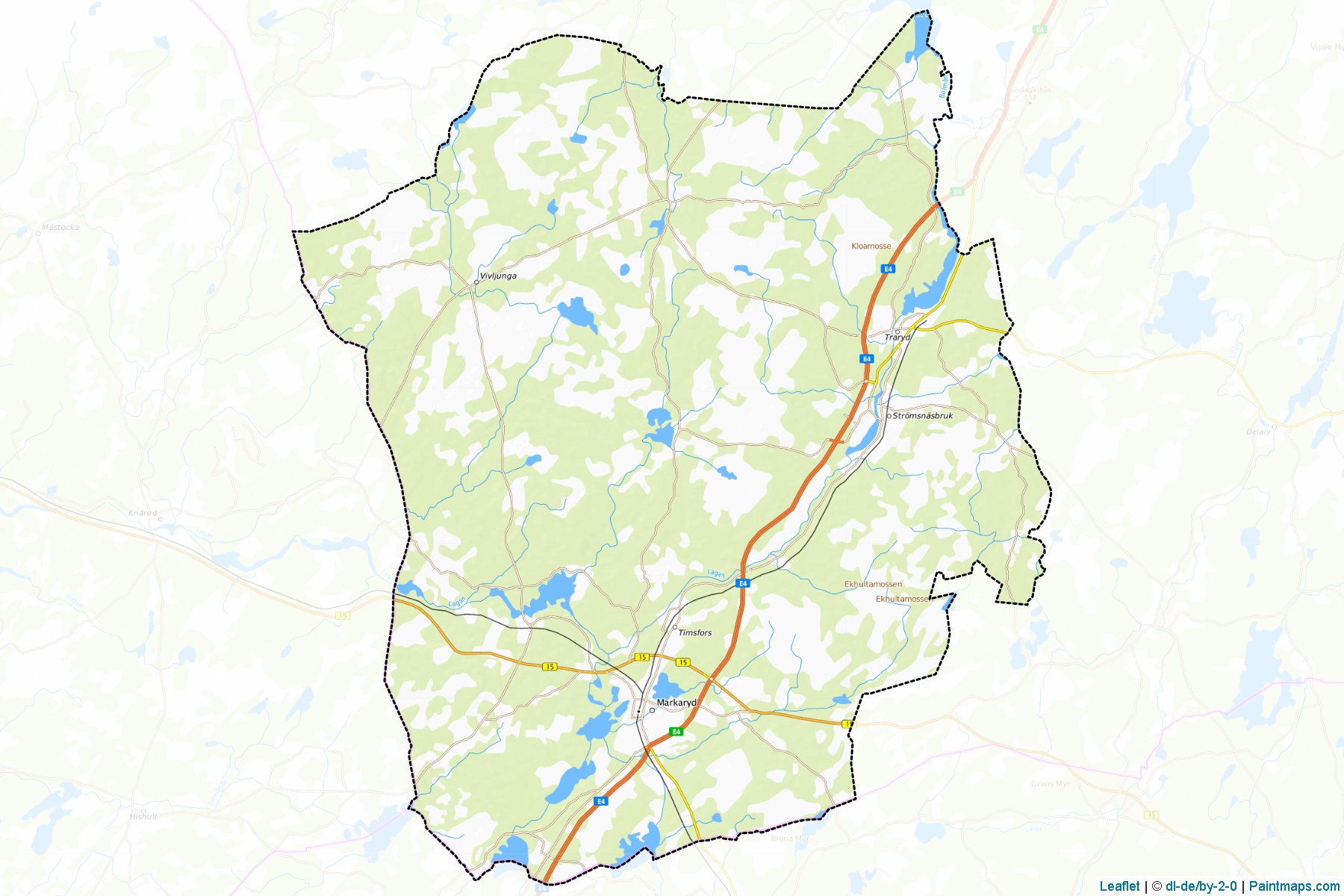 Muestras de recorte de mapas Markaryd (Kronoberg)-1