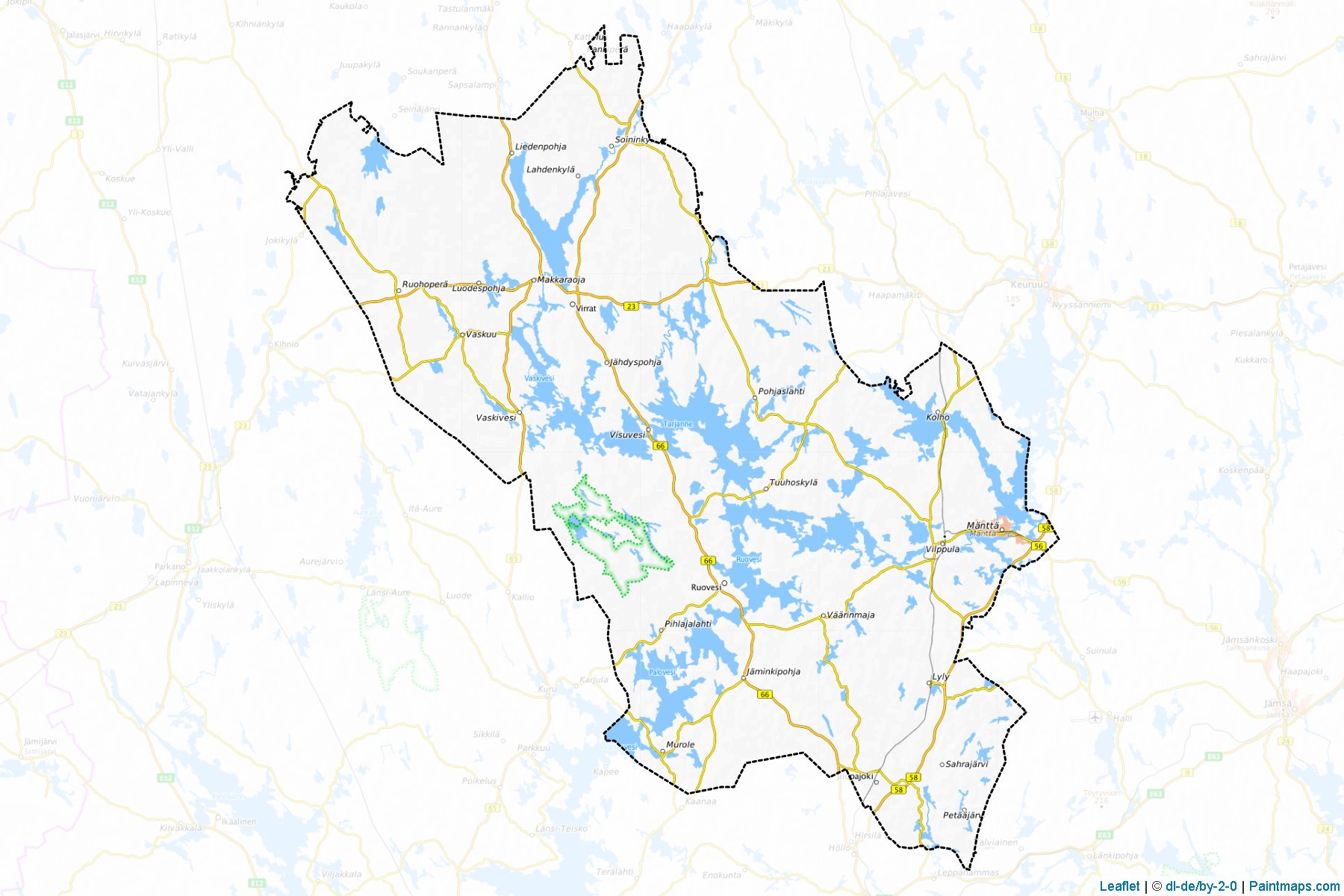 Muestras de recorte de mapas Yla-Pirkanmaa (Pirkanmaa)-1