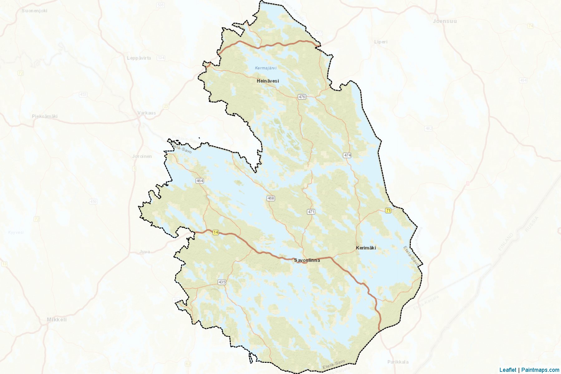 Muestras de recorte de mapas Savonlinna (Southern Savonia)-2