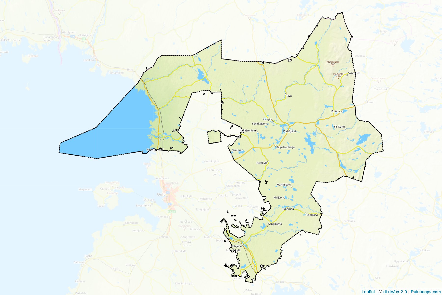 Muestras de recorte de mapas Oulunkaari (Northern Ostrobothnia)-1