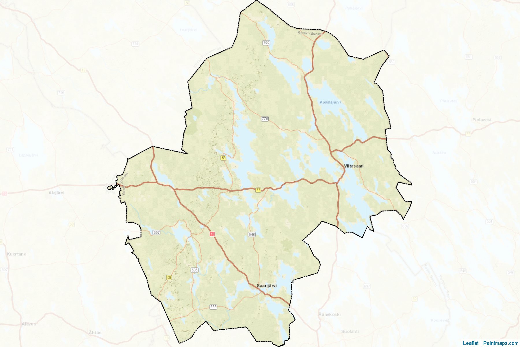 Saarijarvi-Viitasaari (Central Finland) Map Cropping Samples-2