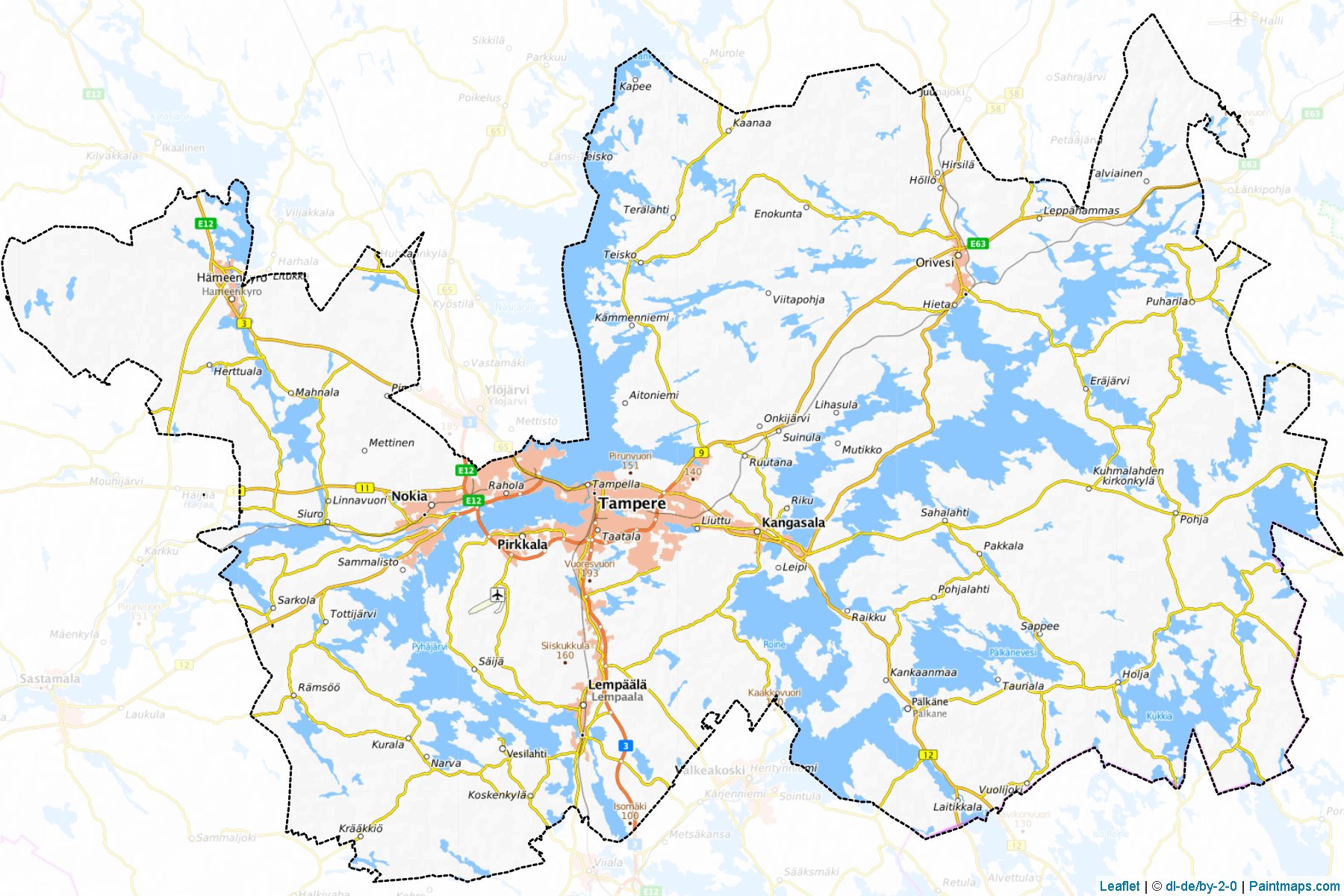 Tampere (Pirkanmaa) Haritası Örnekleri-1