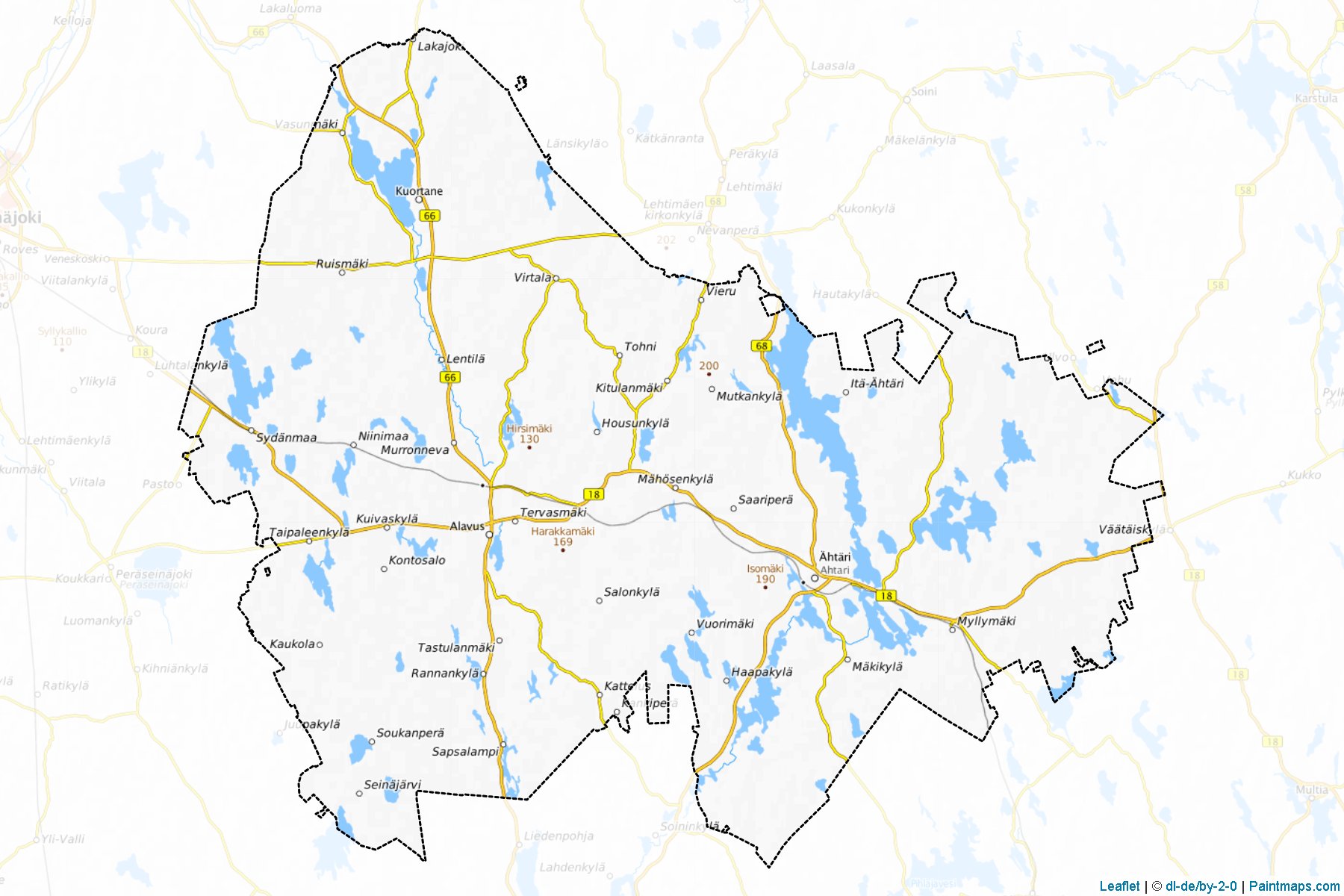 Kuusiokunnat (Güney Ostrobothnia) Haritası Örnekleri-1