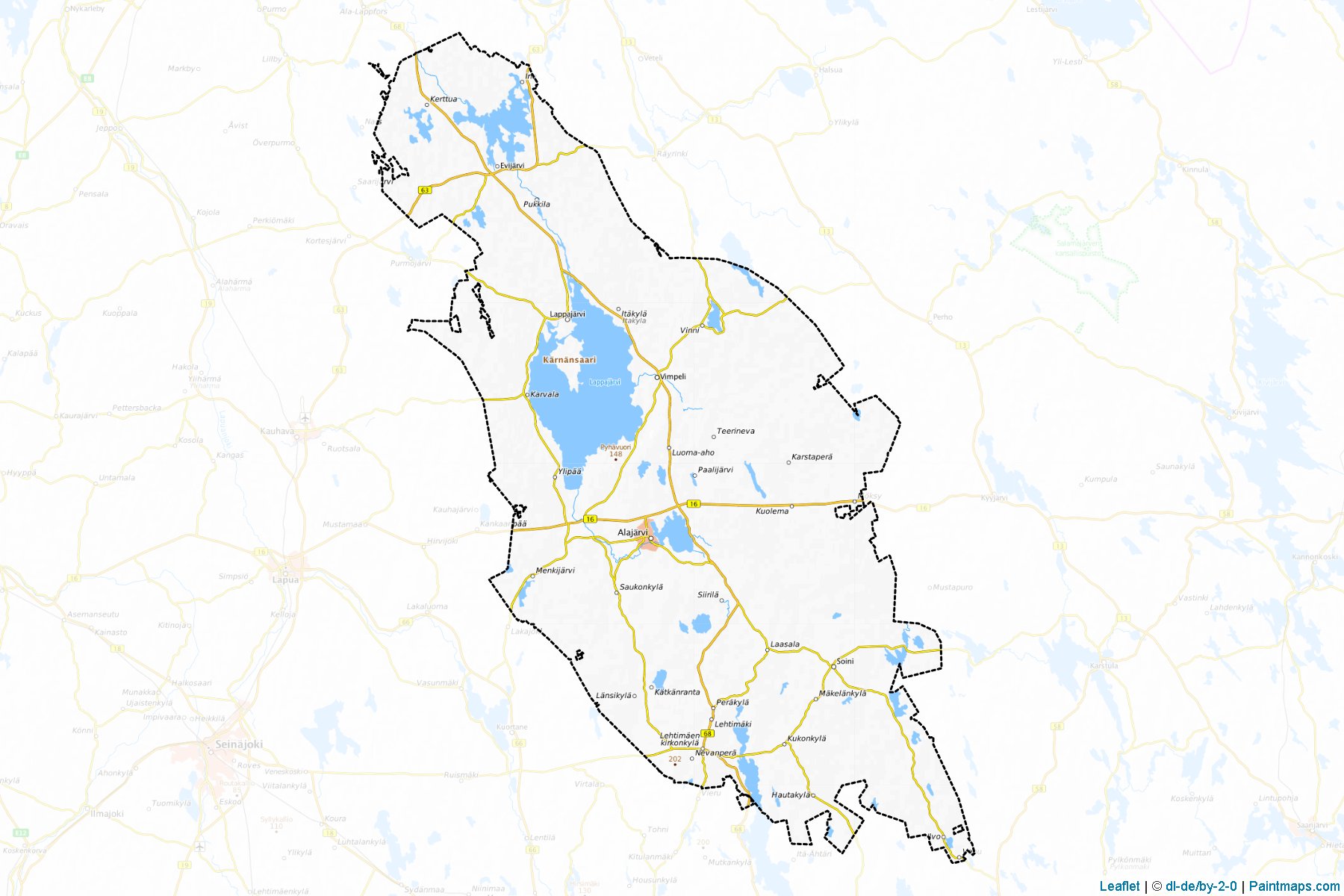 Muestras de recorte de mapas Jarviseutu (Southern Ostrobothnia)-1