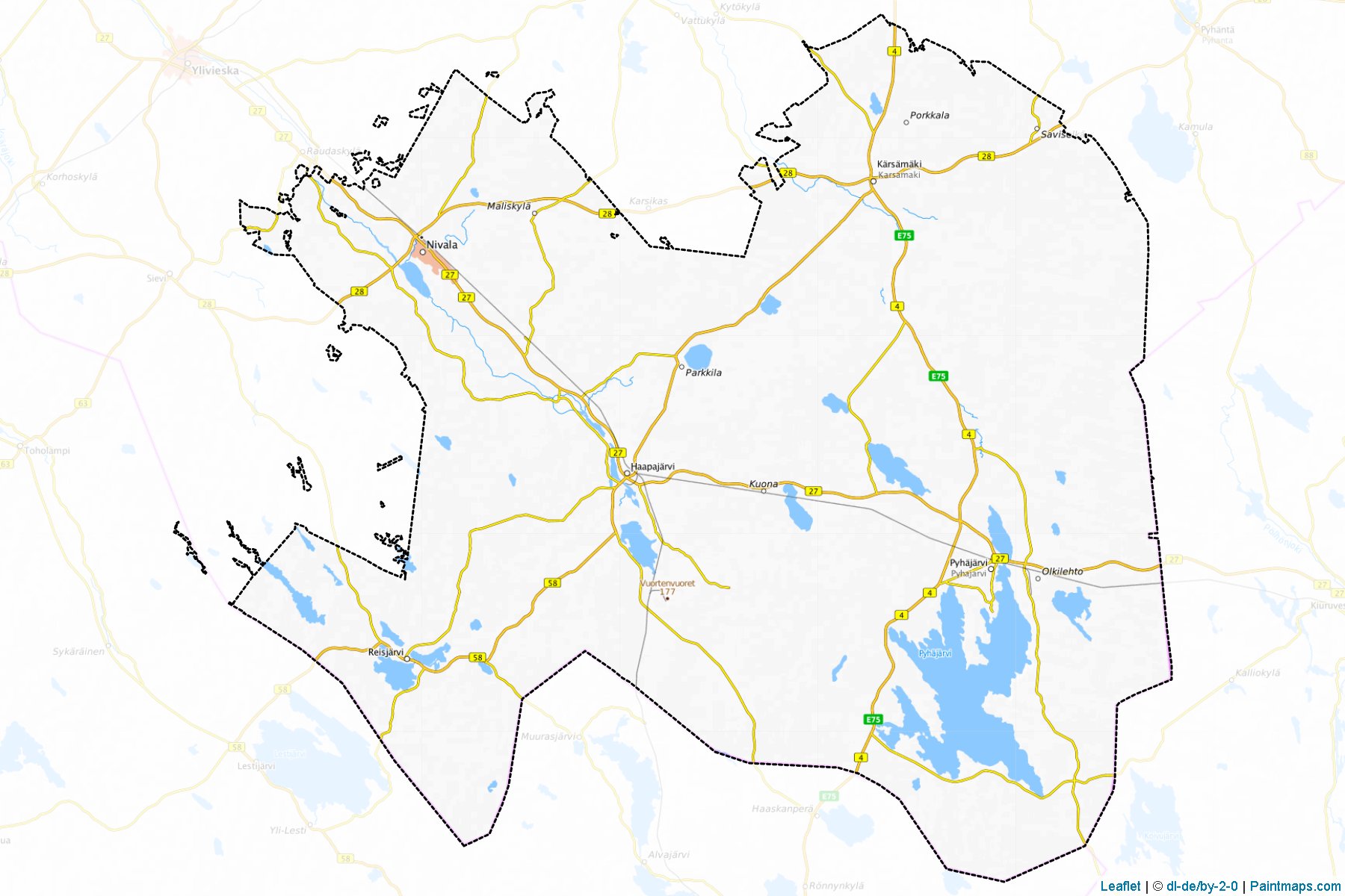 Nivala-Haapajarvi (Kuzey Ostrobothnia) Haritası Örnekleri-1