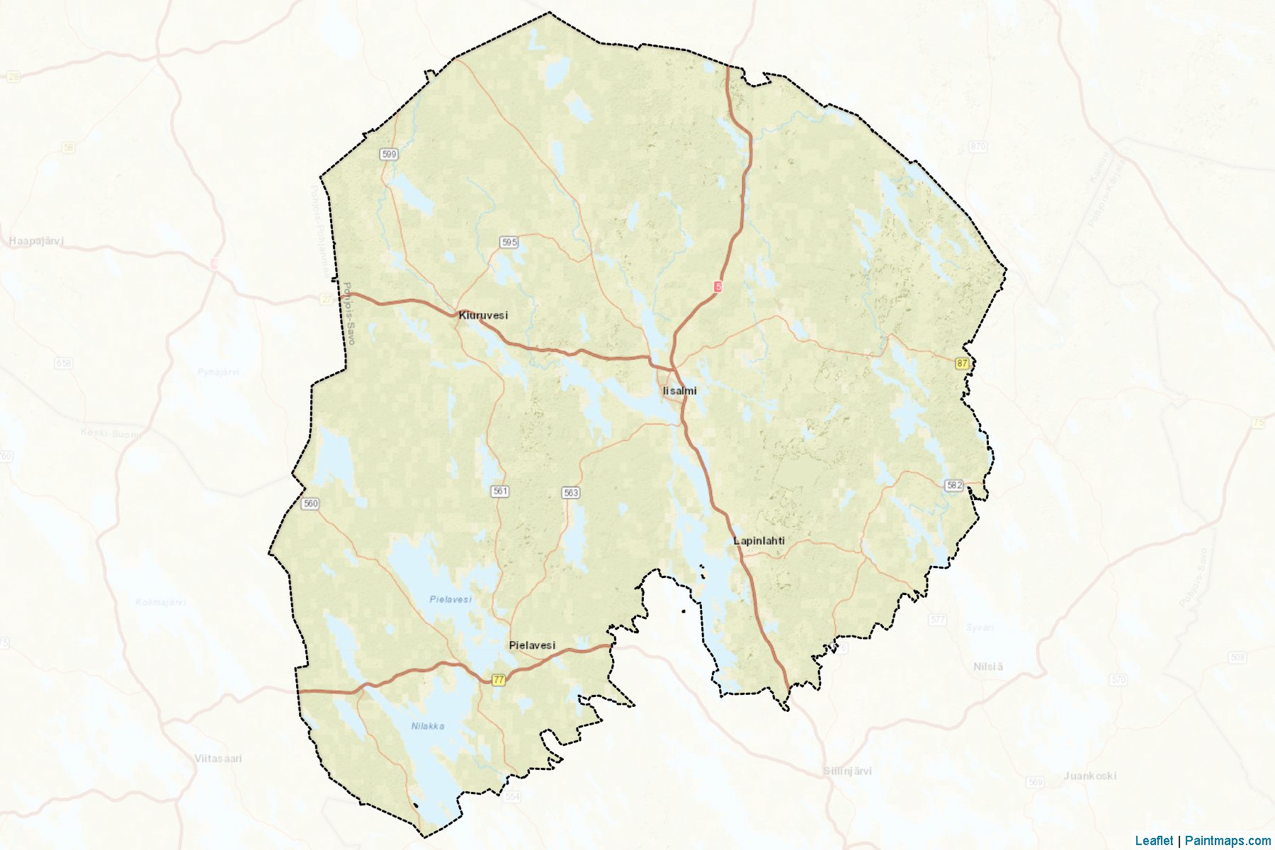 Muestras de recorte de mapas Yla-Savo (Northern Savonia)-2