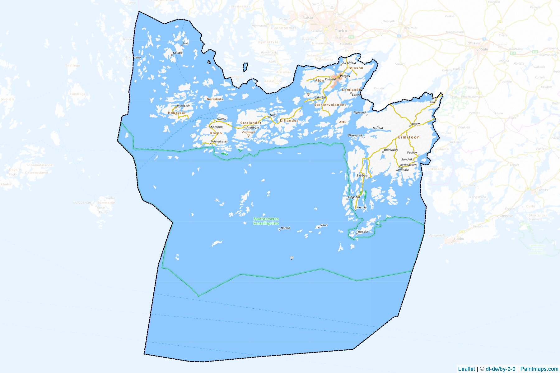 Muestras de recorte de mapas Aboland-Turunmaa (Southwest Finland)-1