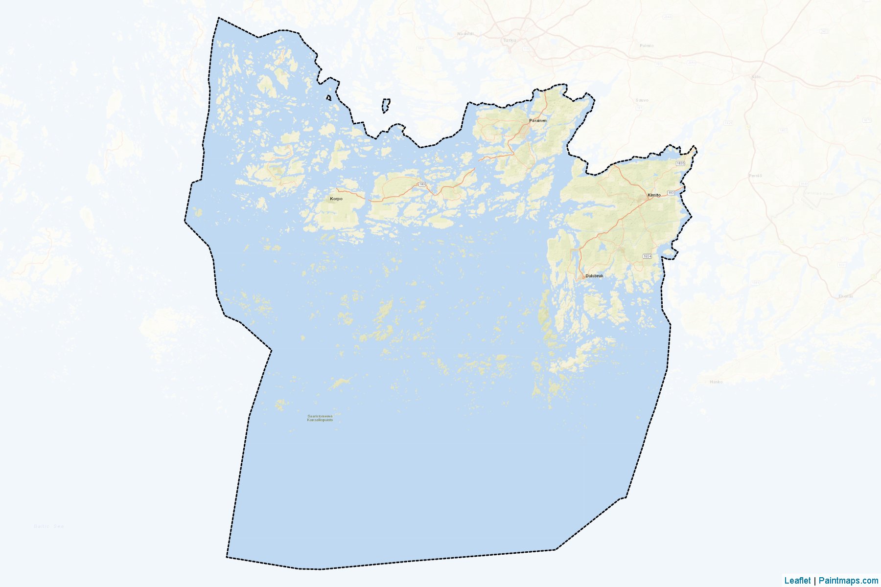 Muestras de recorte de mapas Aboland-Turunmaa (Southwest Finland)-2