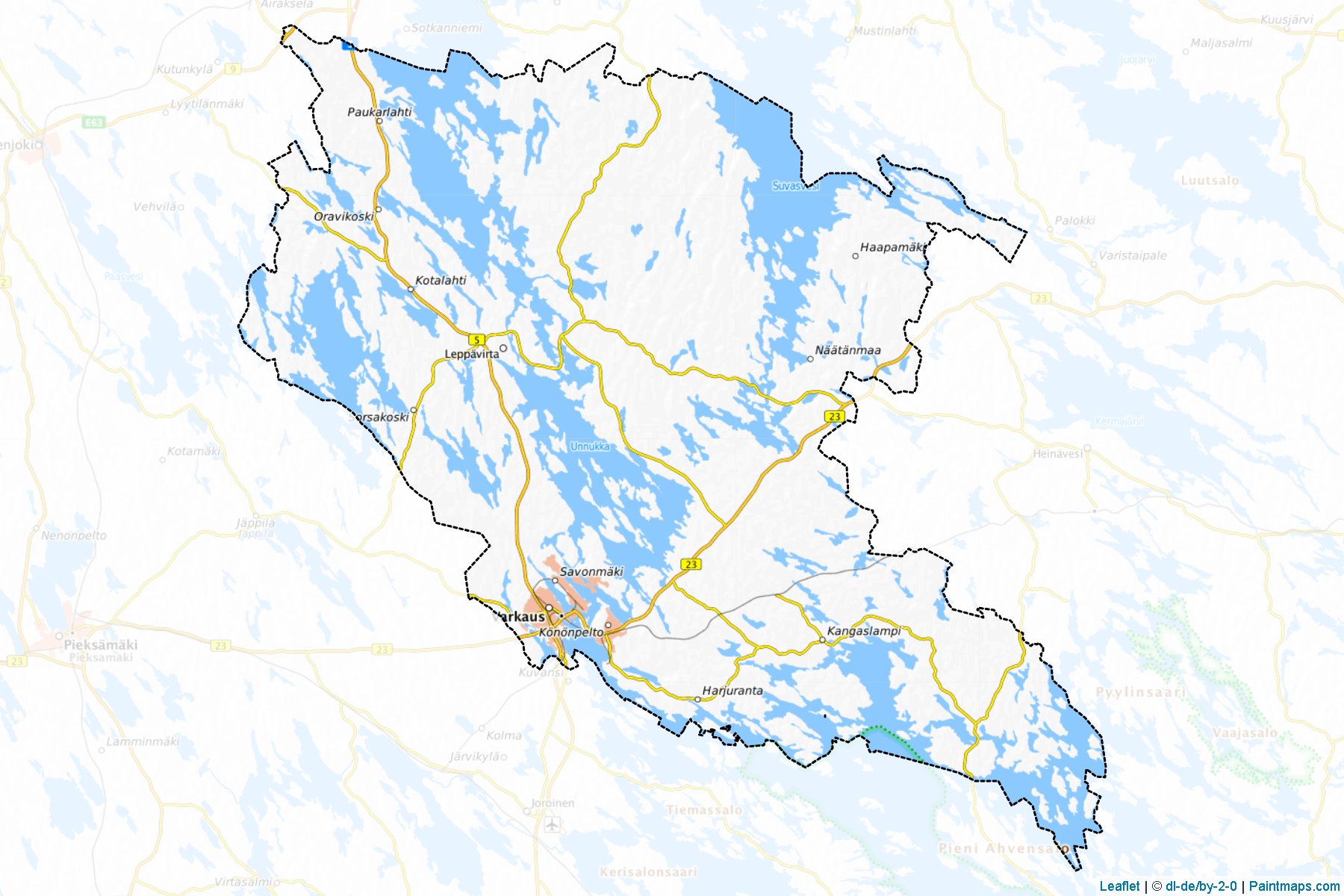 Varkaus (Northern Savonia) Map Cropping Samples-1