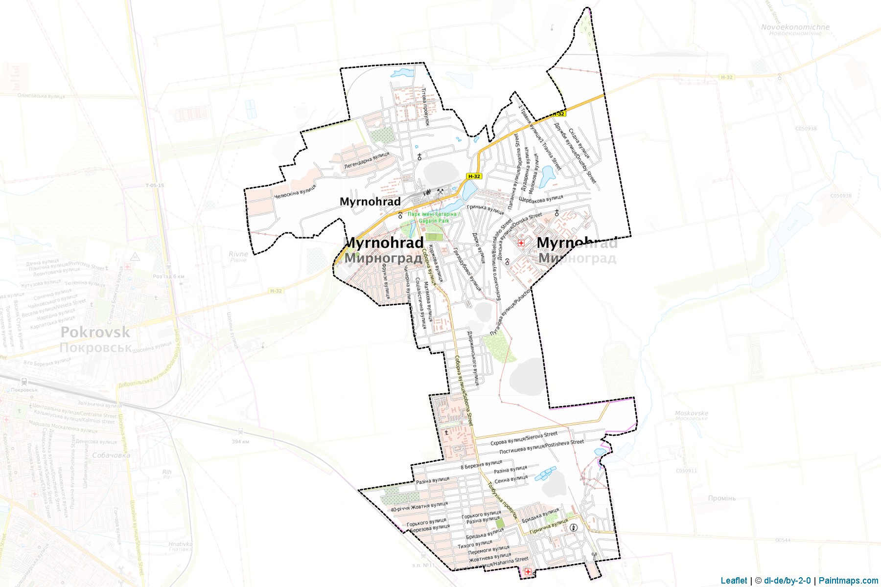 Muestras de recorte de mapas Dymytrivska (Donetsk)-1