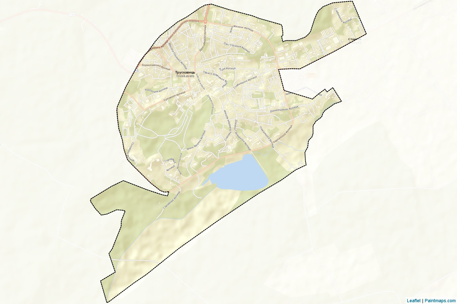 Muestras de recorte de mapas Truskavetska (Lviv)-2