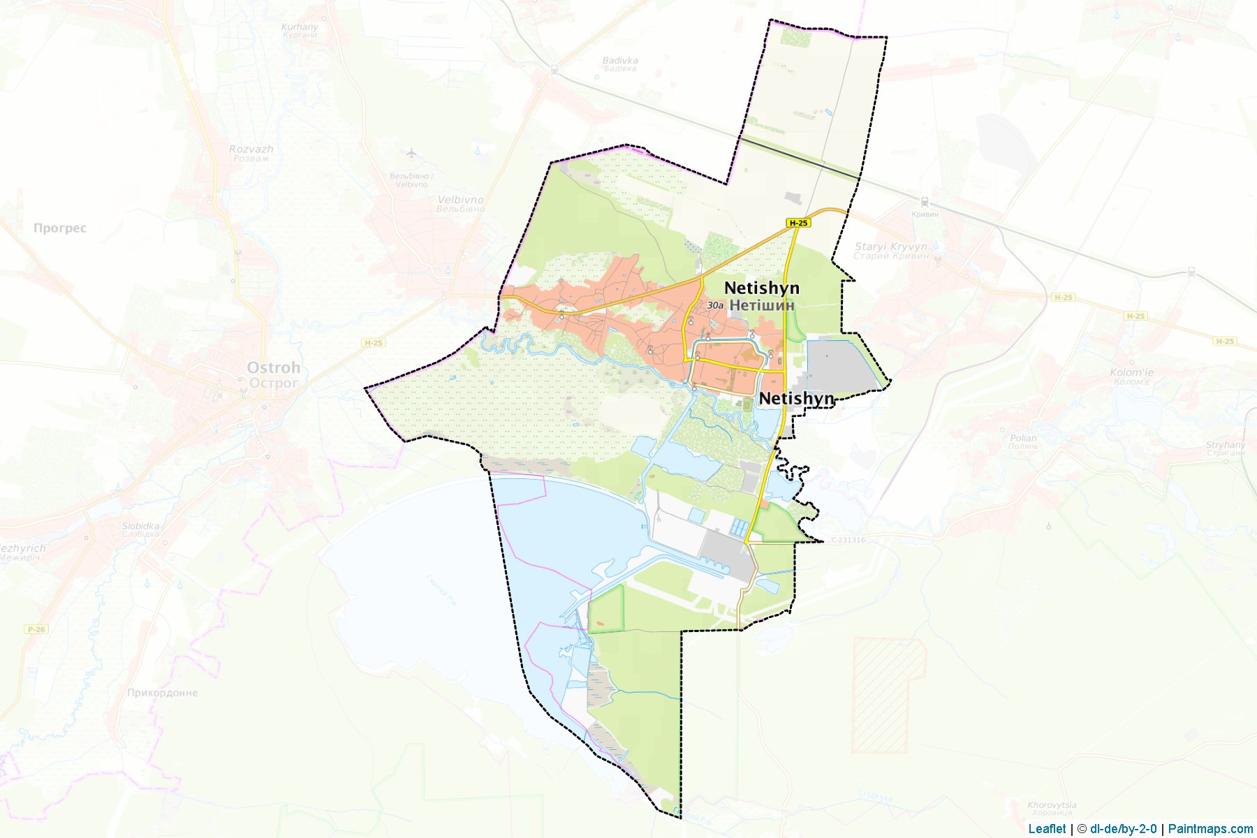 Muestras de recorte de mapas Netishynska (Khmelnytskyi)-1