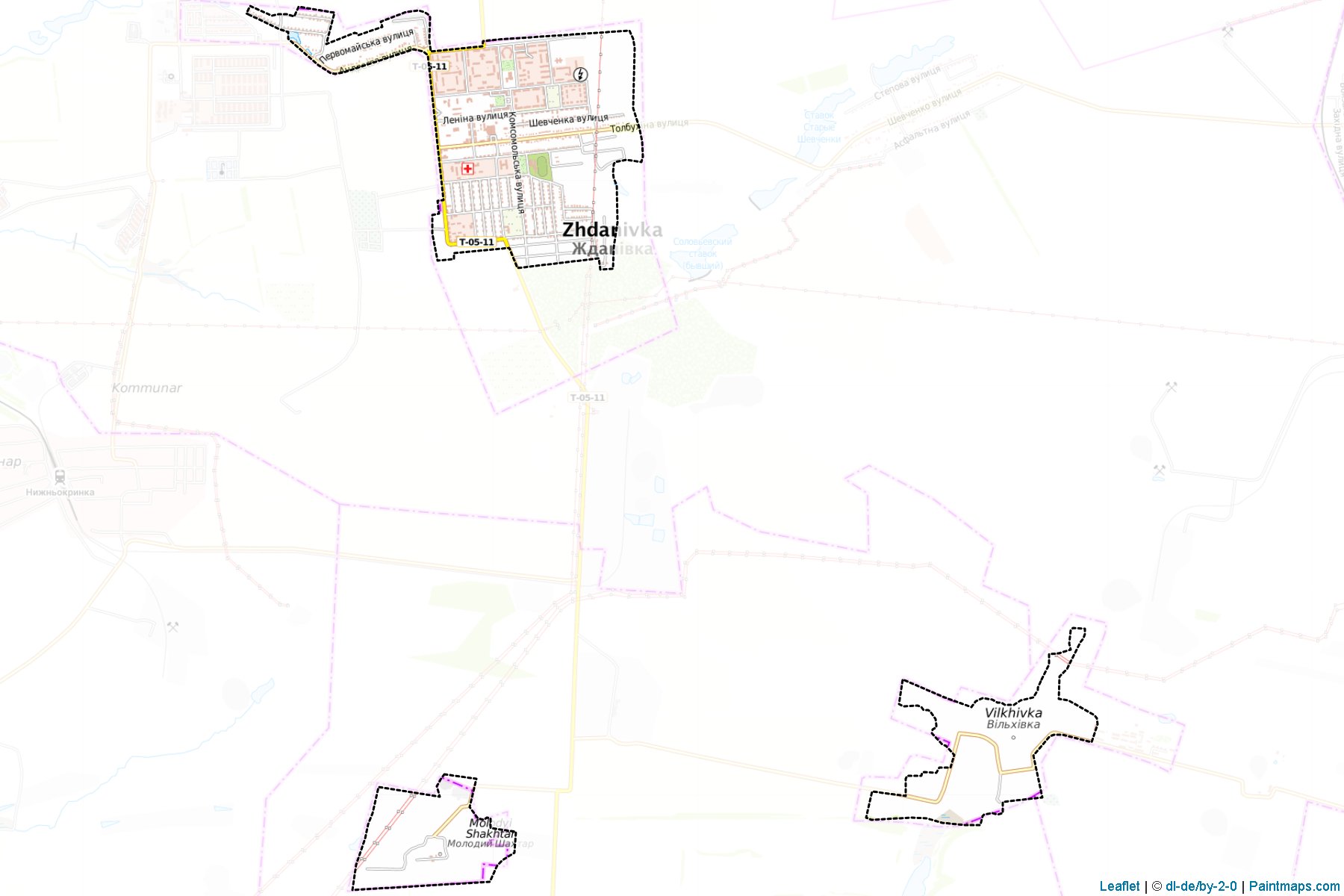 Muestras de recorte de mapas Zhdanivska (Donetsk)-1