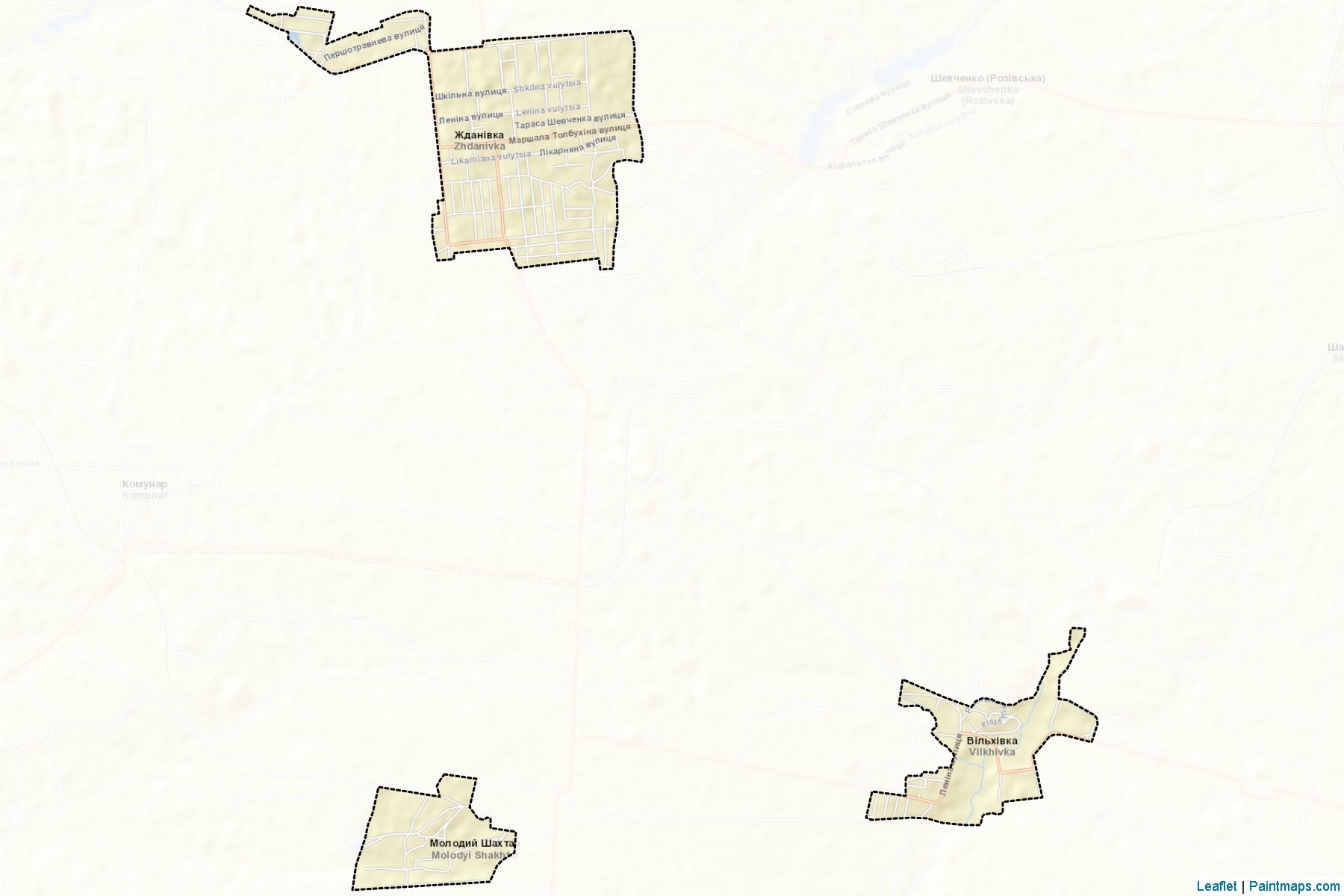 Muestras de recorte de mapas Zhdanivska (Donetsk)-2