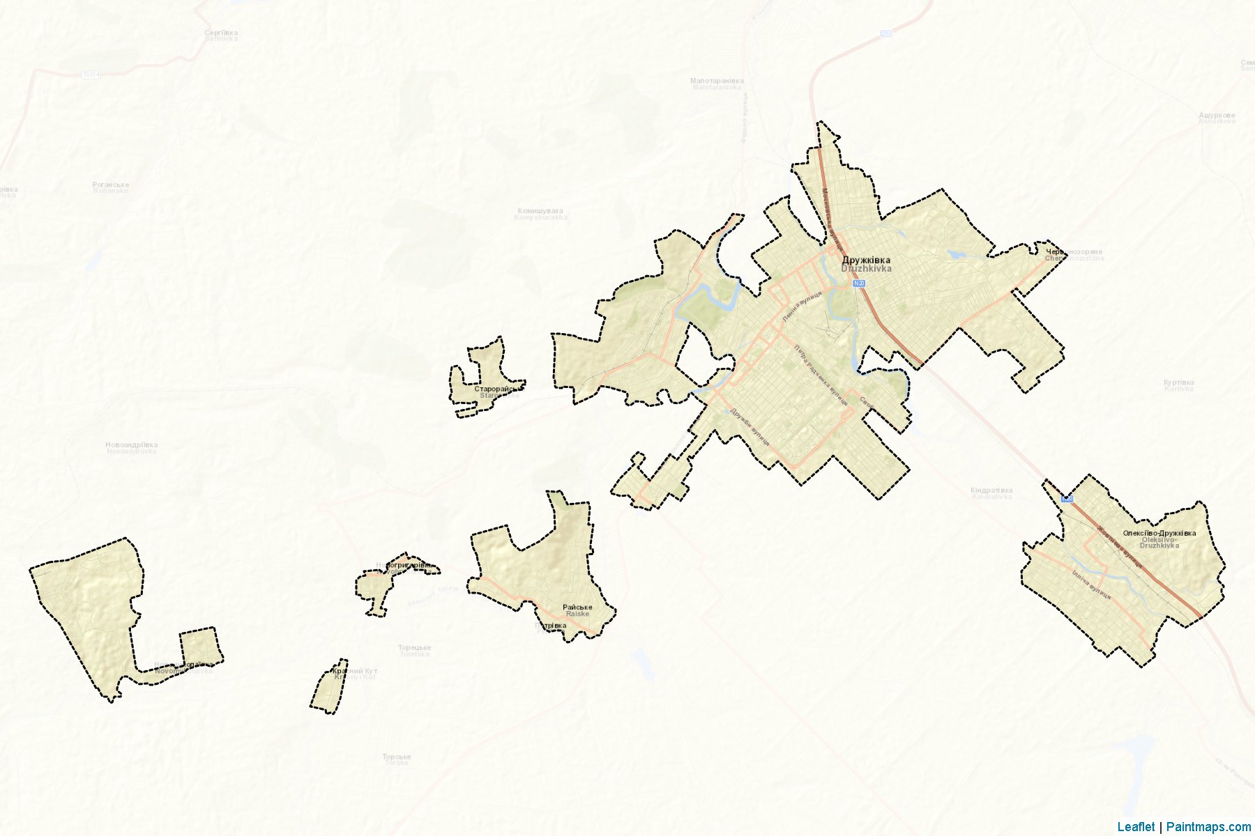 Druzhkivka (Donetsk) Map Cropping Samples-2