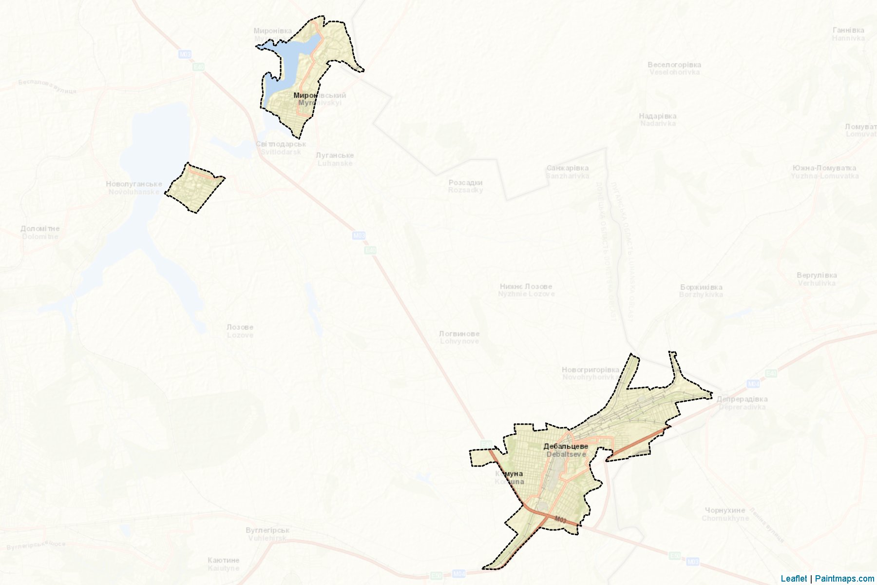 Muestras de recorte de mapas Debaltsevcka (Donetsk)-2