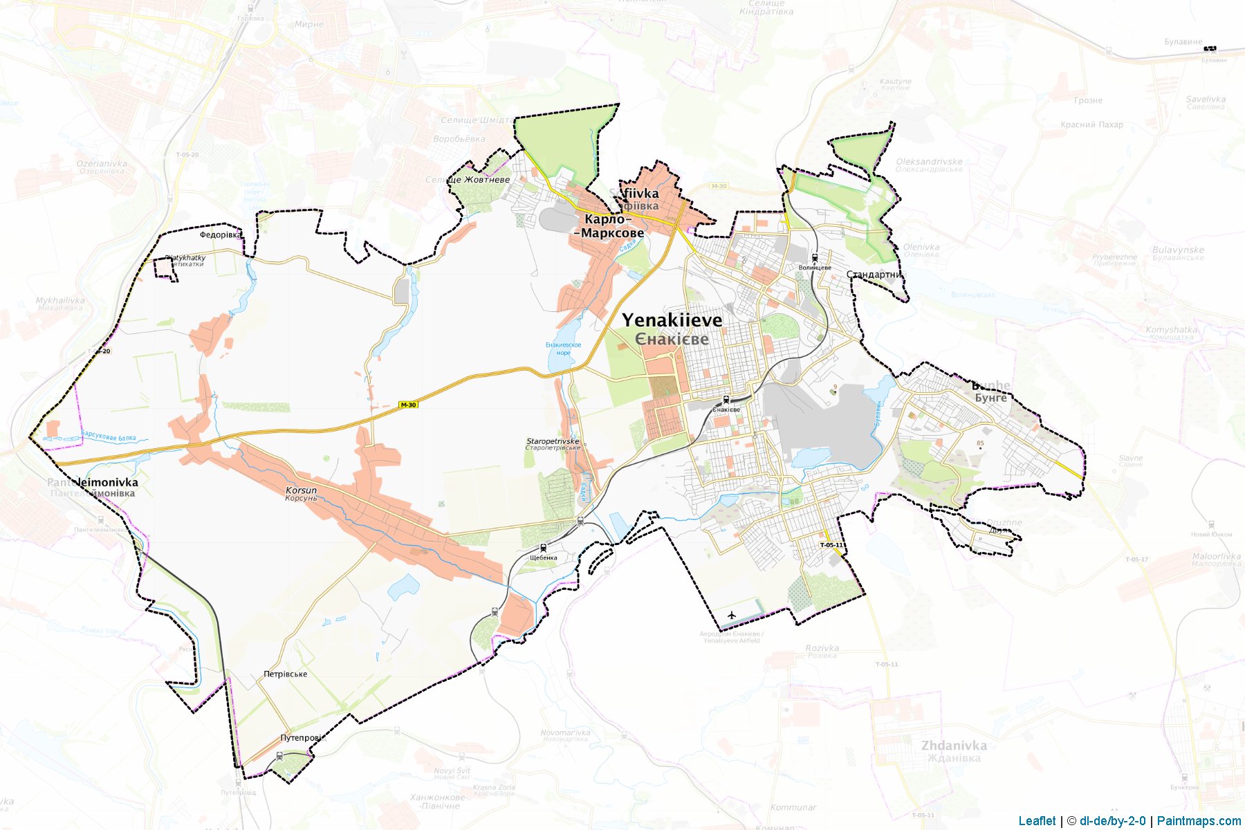 Yenakiivska (Donetsk Oblastı) Haritası Örnekleri-1