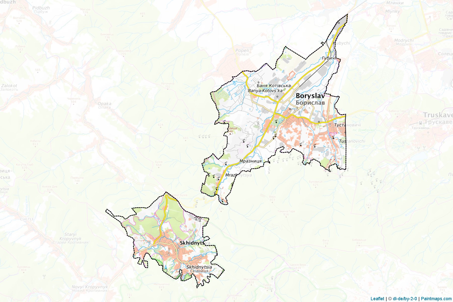 Boryslavska (Lviv Oblastı) Haritası Örnekleri-1