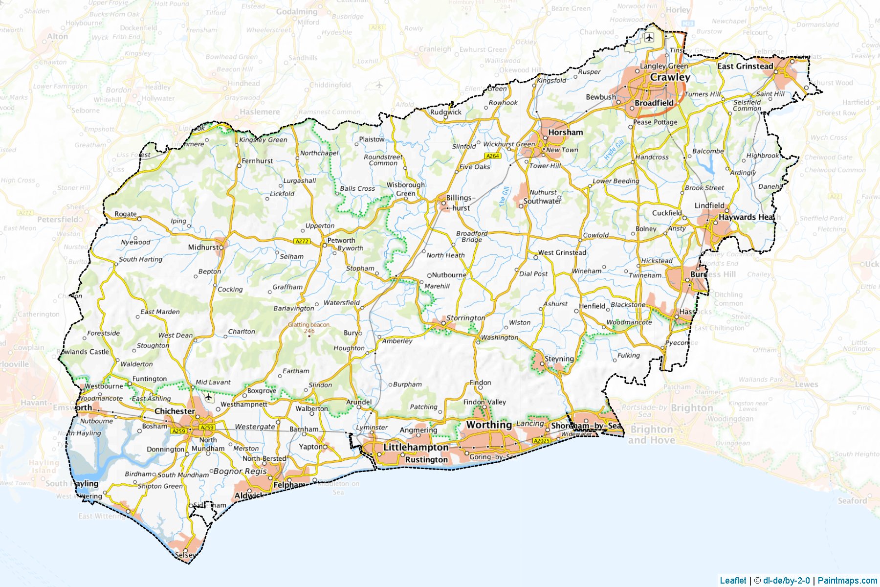 West Sussex (West Sussex) Map Cropping Samples-1