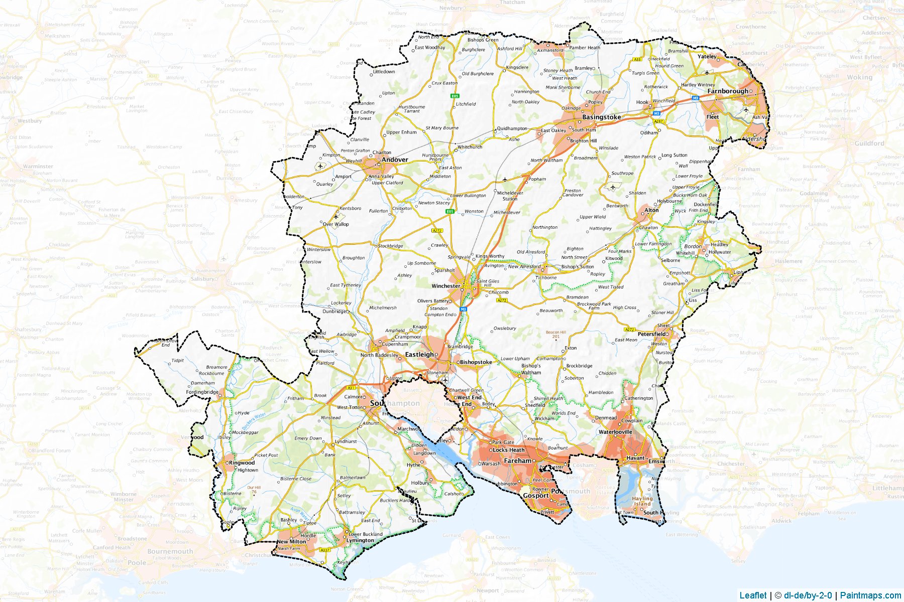 Muestras de recorte de mapas Hampshire (Hampshire)-1