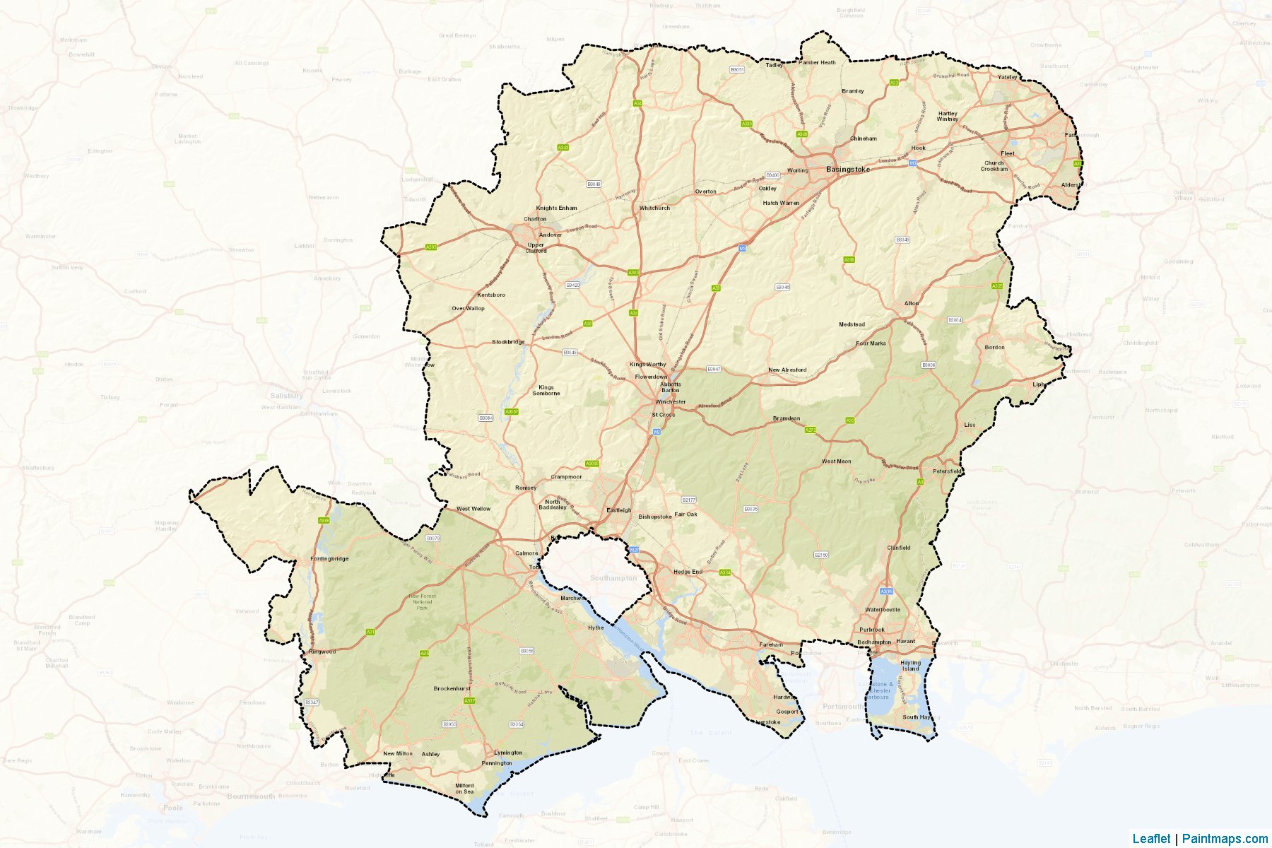 Muestras de recorte de mapas Hampshire (Hampshire)-2